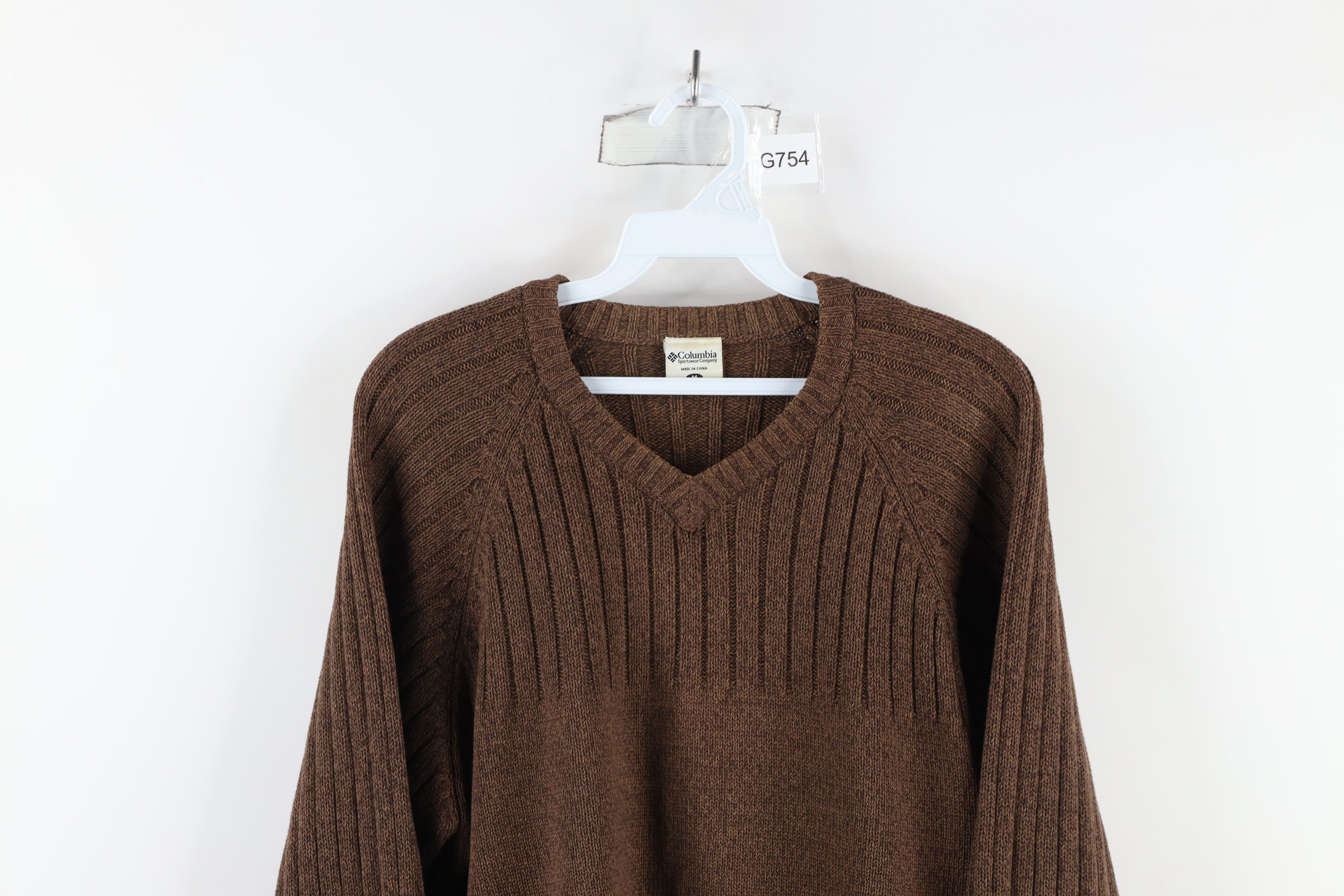 Columbia × Vintage Vintage Columbia Cotton Ribbed Knit Sweater Heather Brown Size US M / EU 48-50 / 2 - 2 Thumbnail