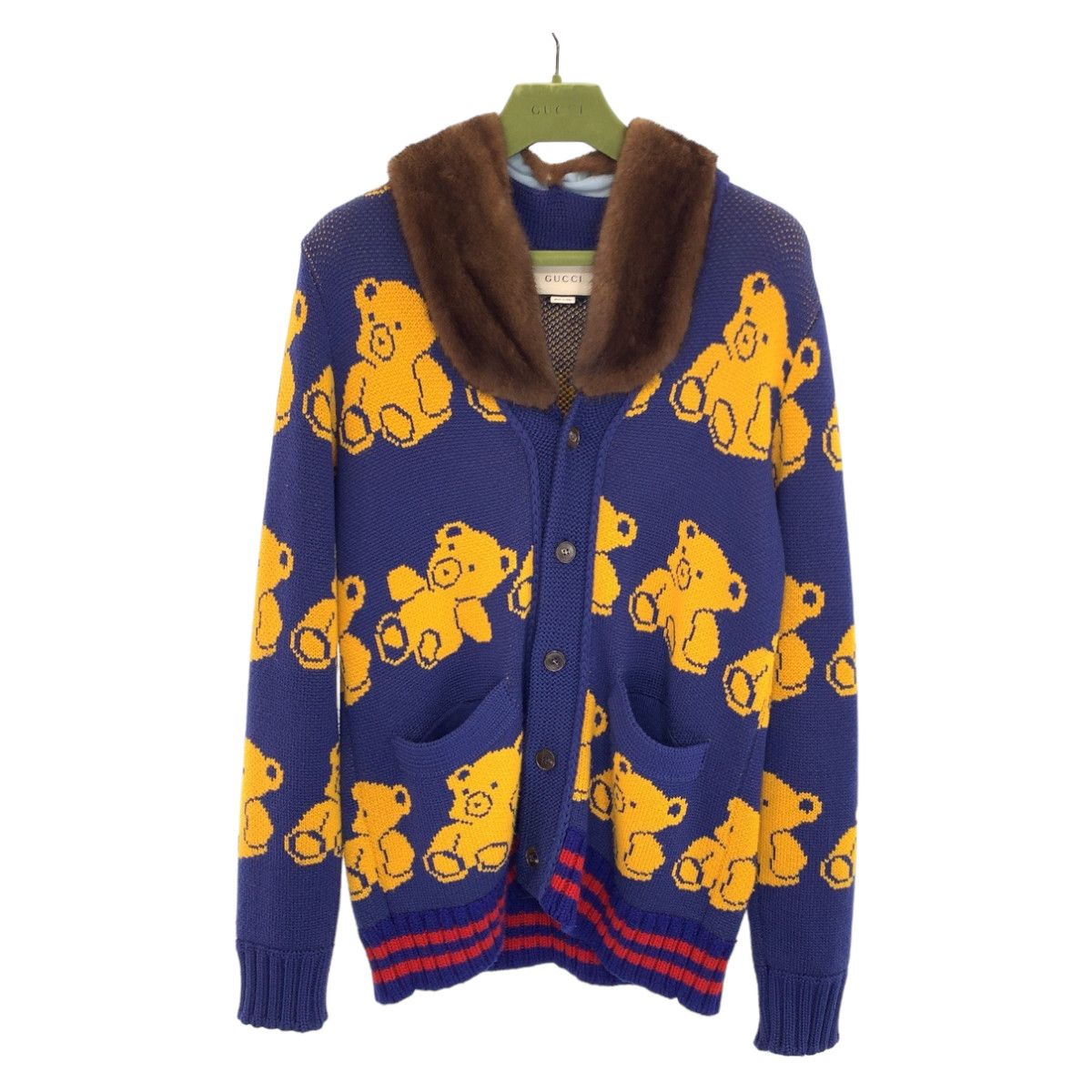 Gucci wool sweater with teddy bear hotsell