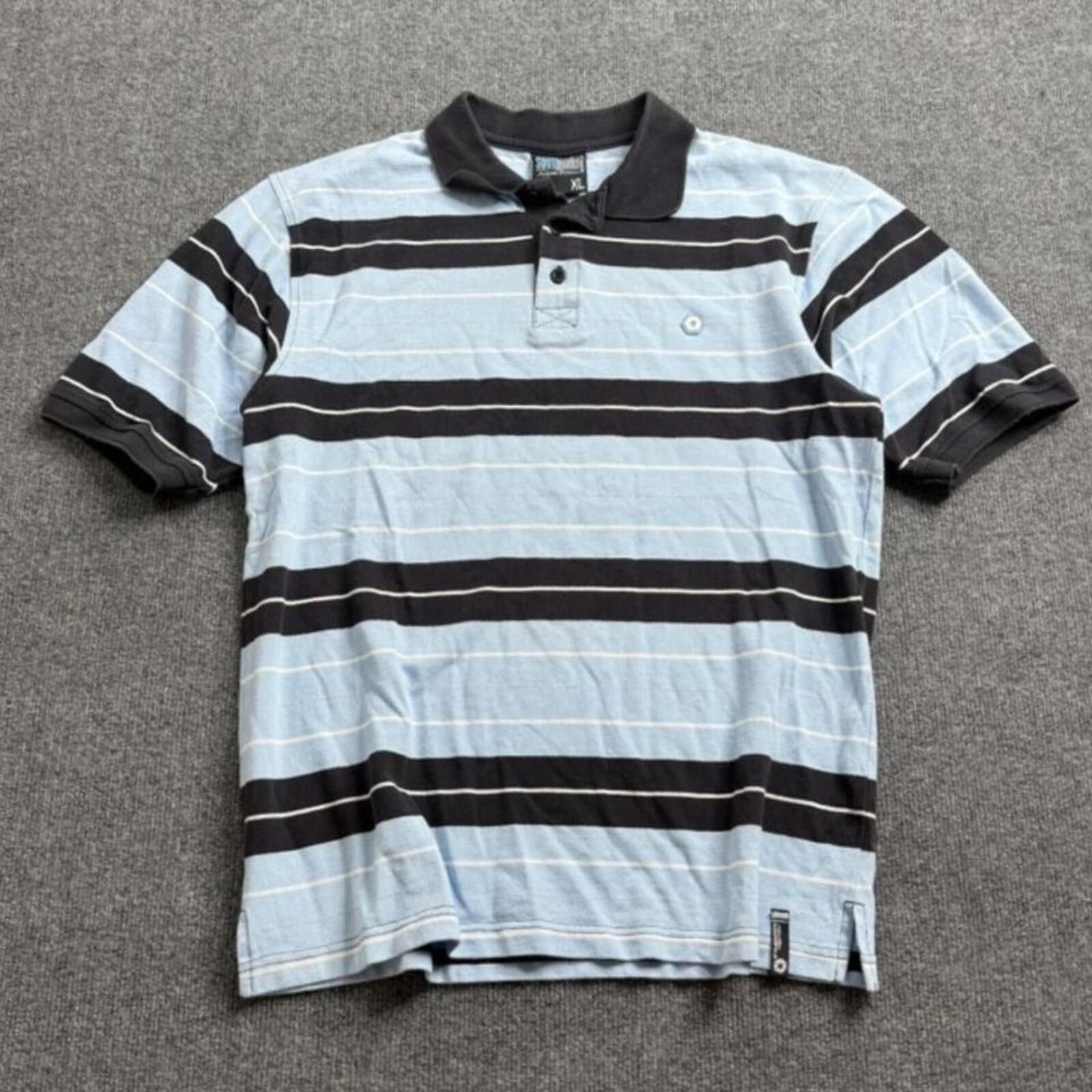 Southpole Vintage Y2K Southpole Striped Polo Shirt Blue Black XL Size US XL / EU 56 / 4 - 2 Thumbnail