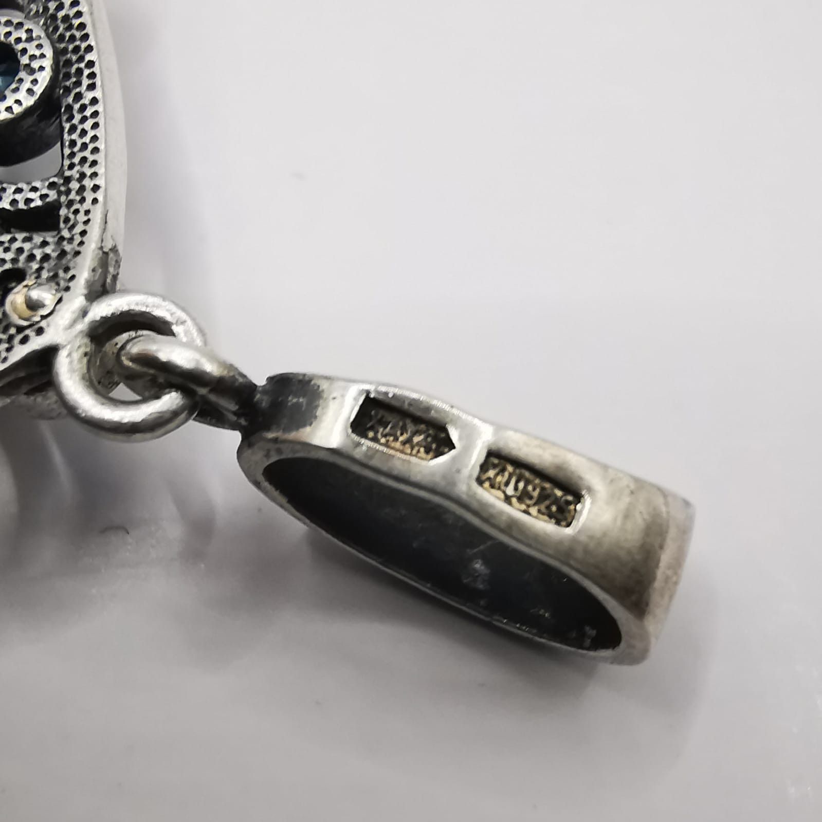 Vintage Vintage Pendant 925 Sterling Silver Sapphire, Topaz 7,15g Size ONE SIZE - 5 Thumbnail