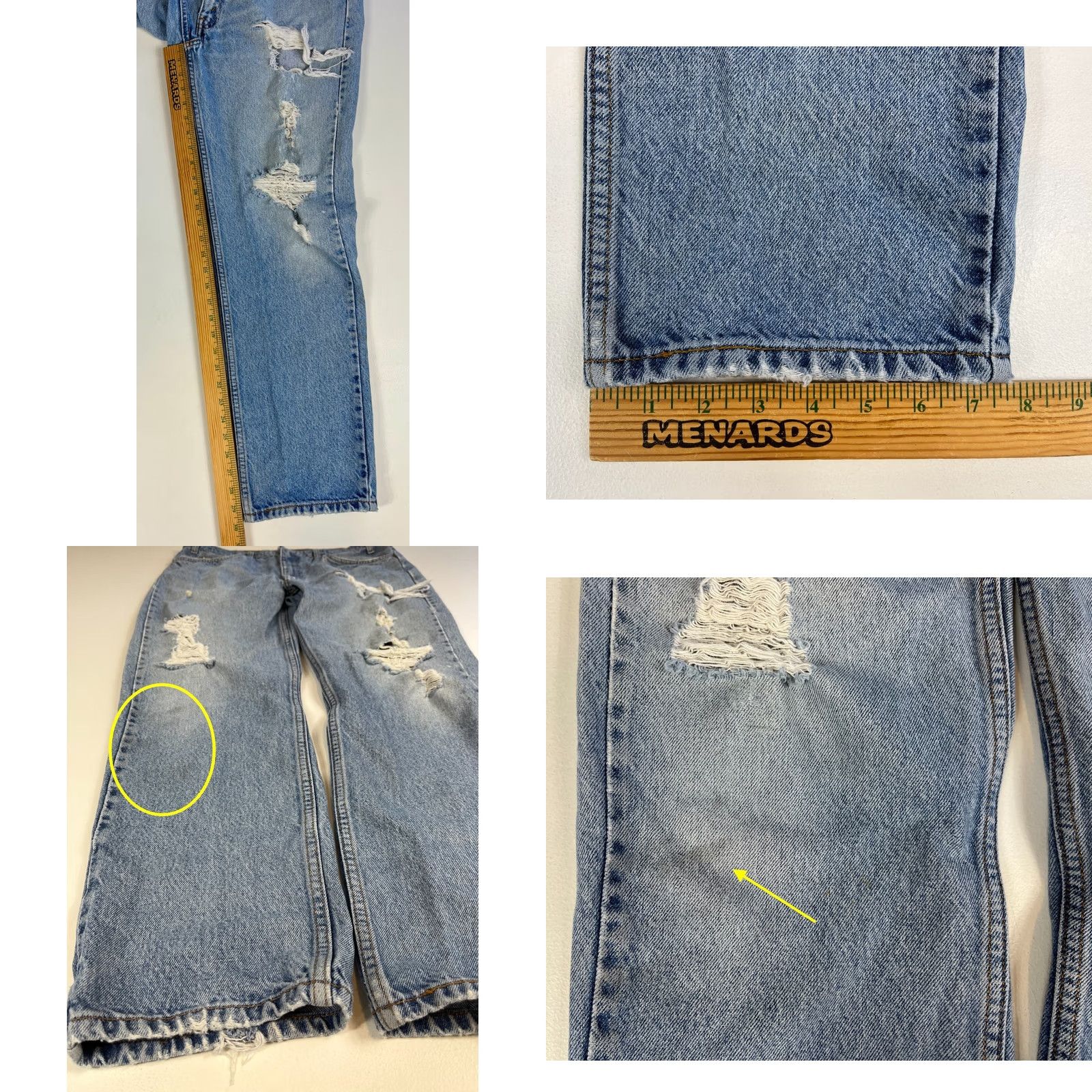 Levi's Levi's 505 Jeans Regular Levi's 505 Jeans Distressed Vintage 90s Mens 38x30 Blue Denim Straight Jeans Mens Size US 35 - 9 Thumbnail