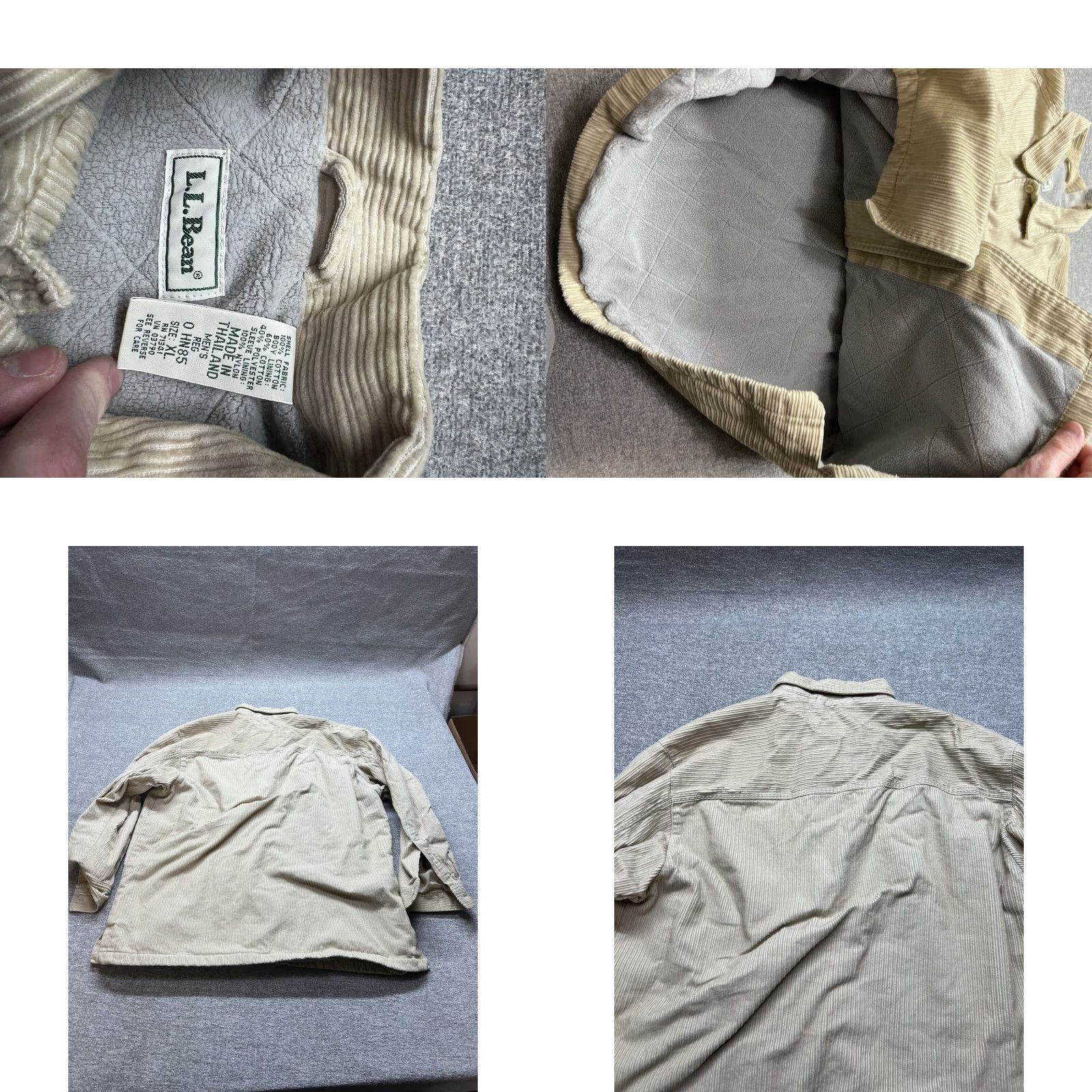 Vintage VINTAGE L.L.Bean Shirt Jacket Beige Corduroy Fleece Lined Tan Beige XL Women Size XL / US 12-14 / IT 48-50 - 8 Thumbnail