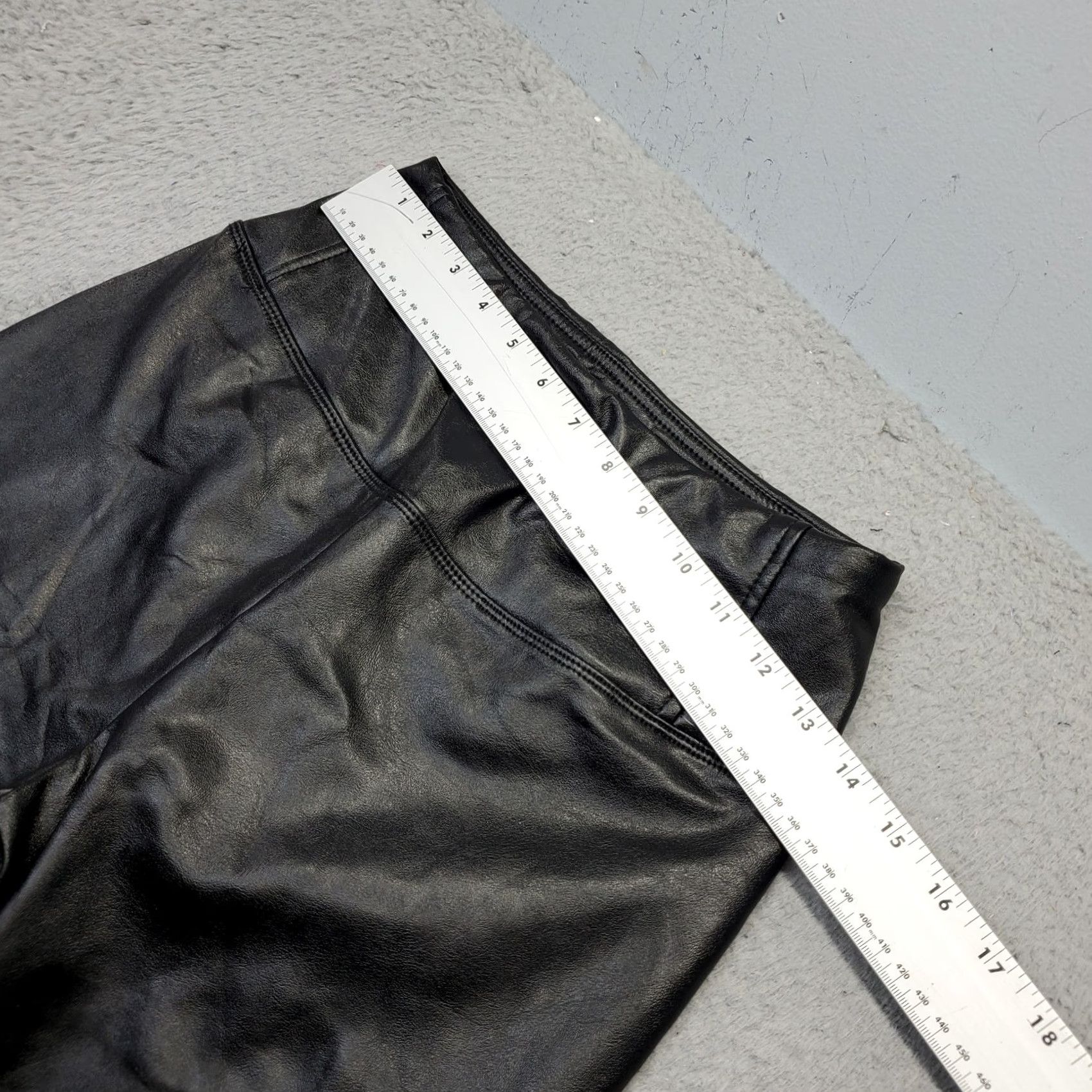 Vintage BP. Nordstrom Faux Leather Leggings Womens M Black Stretchy High Waisted Size 32" / US 10 / IT 46 - 3 Thumbnail