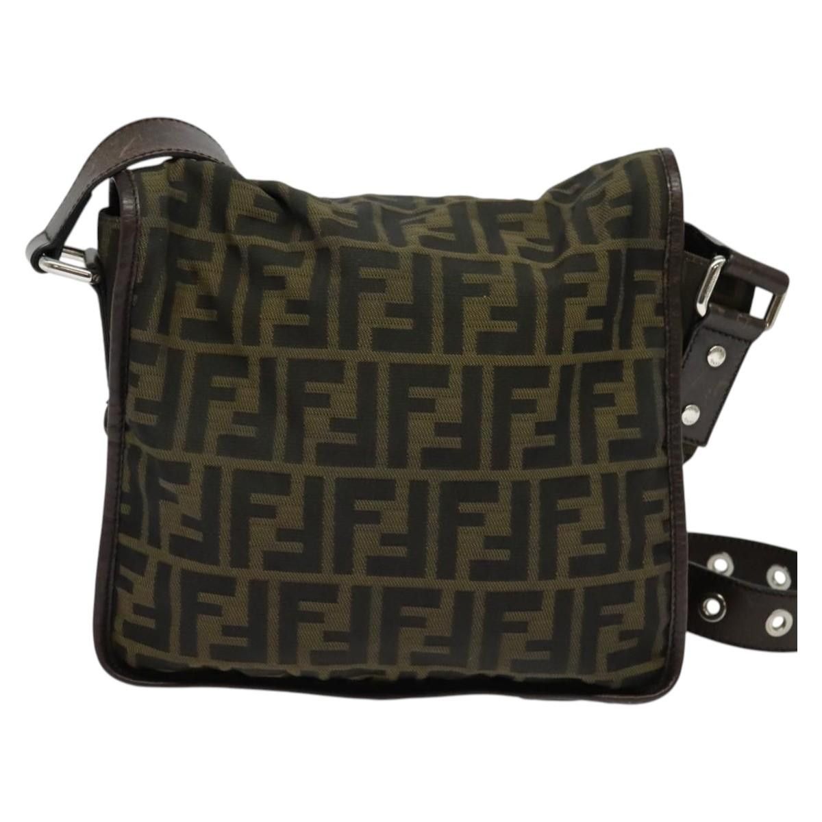 Fendi FENDI Zucca Canvas Shoulder Bag Black Brown Size ONE SIZE - 3 Thumbnail