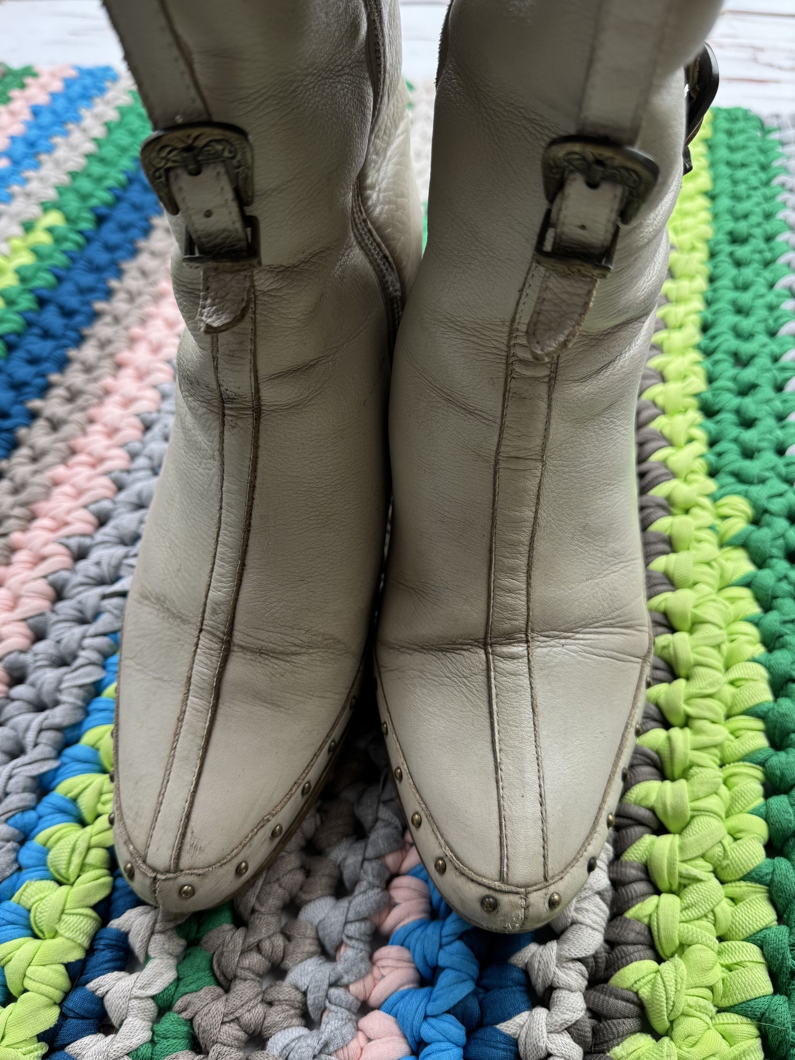Vintage Vintage Leather Sheepskin Boots With Straps (ET1)(D15) Size US 7 / IT 37 - 10 Thumbnail