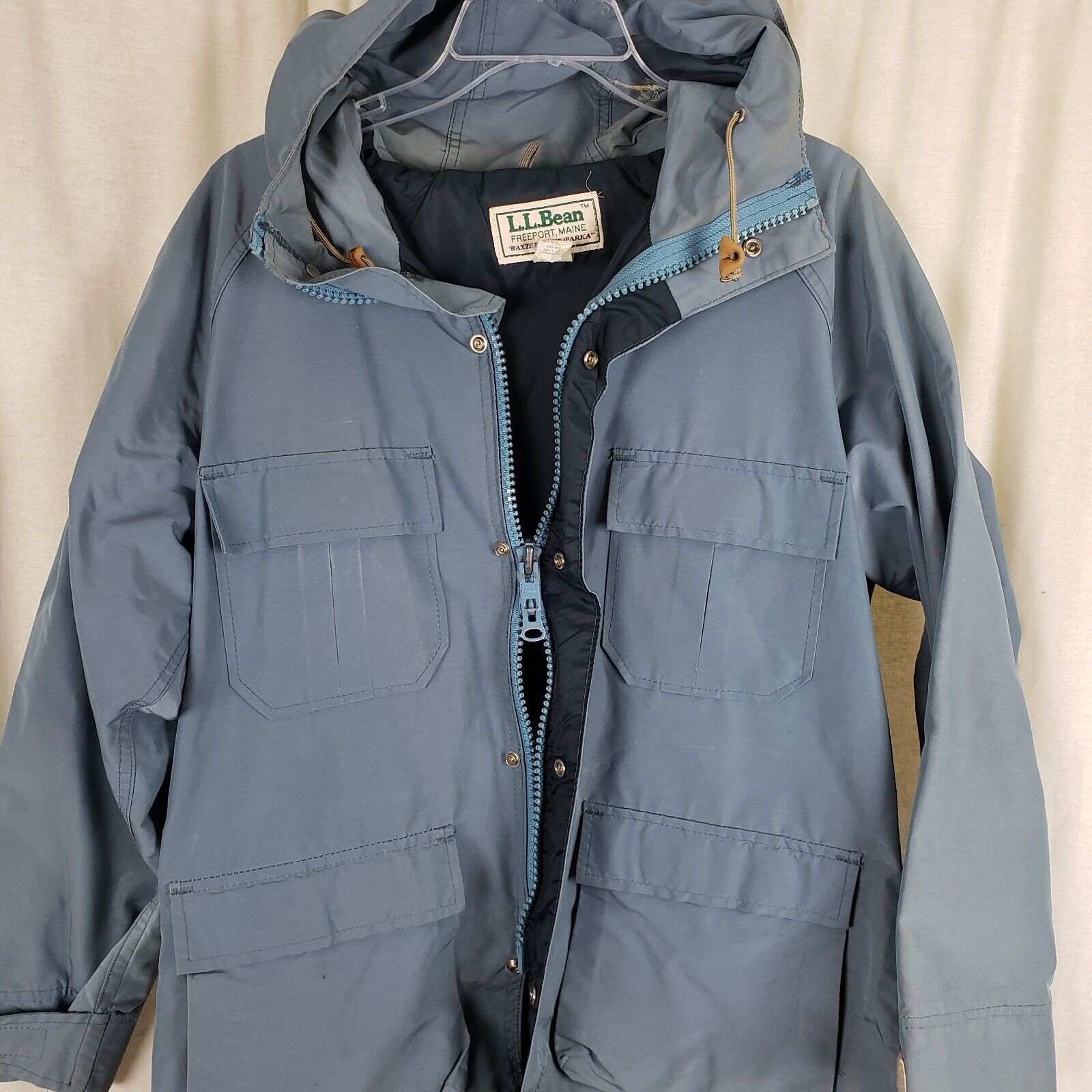 L.L. Bean Vtg LLBean Baxter State Parka Slate Hooded Coat Windbreaker Size US M / EU 48-50 / 2 - 3 Thumbnail