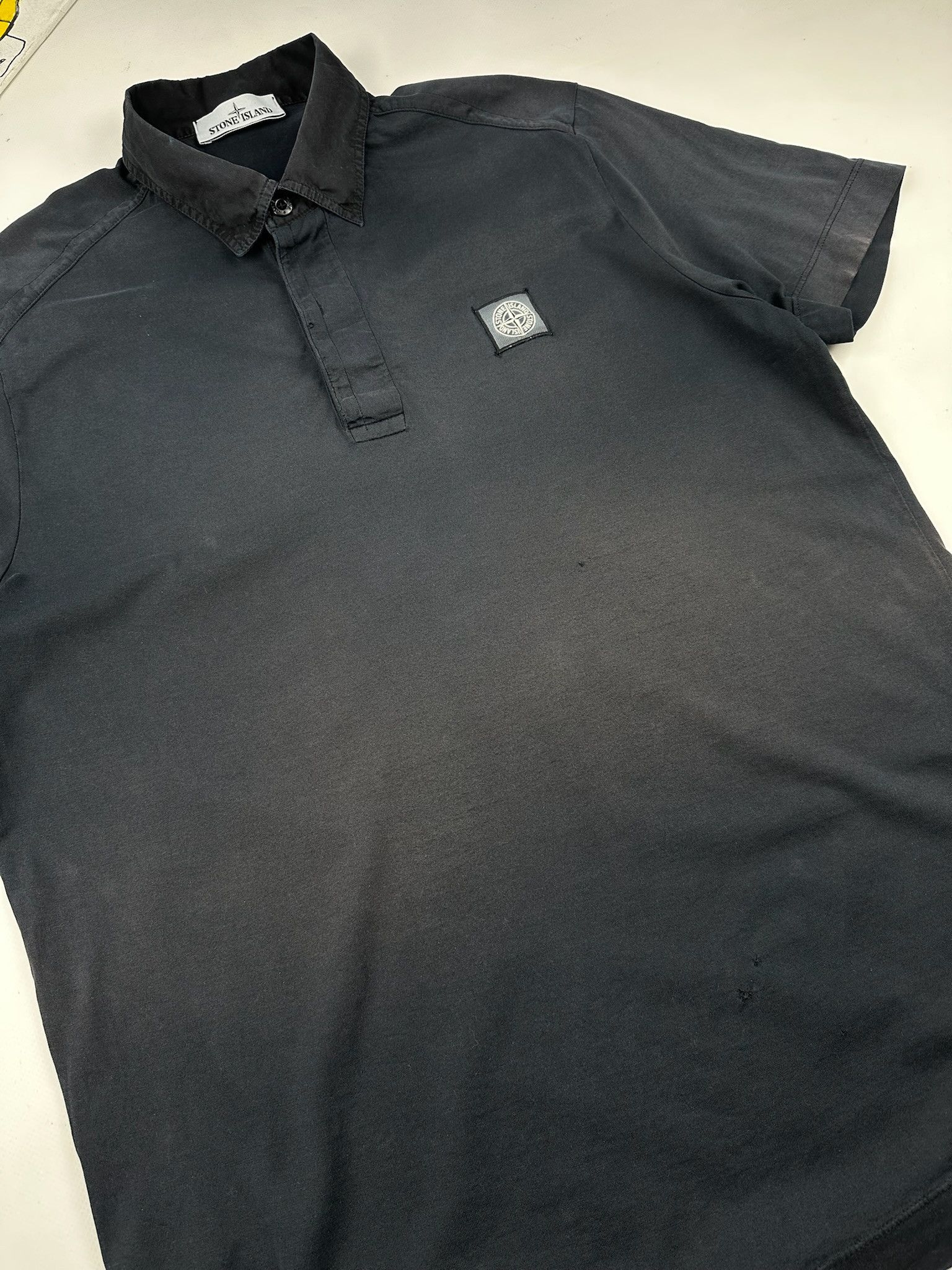 Massimo Osti Stone Island Polo T-shirt Patch Program Box Logo Tee faded Size US XL / EU 56 / 4 - 4 Thumbnail