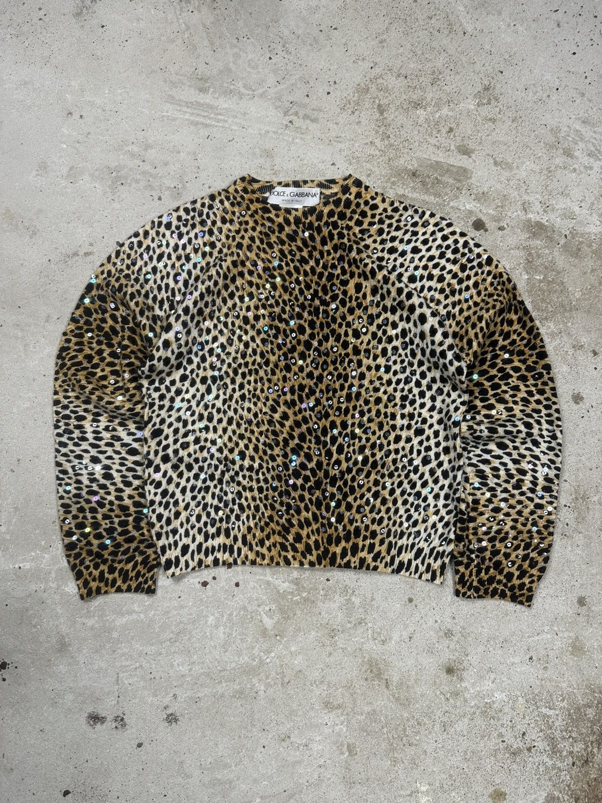 Dolce & Gabbana Vintage 90s Dolce & Gabbana Leopard Print Cashmere Sweater Size M / US 6-8 / IT 42-44 - 1 Thumbnail
