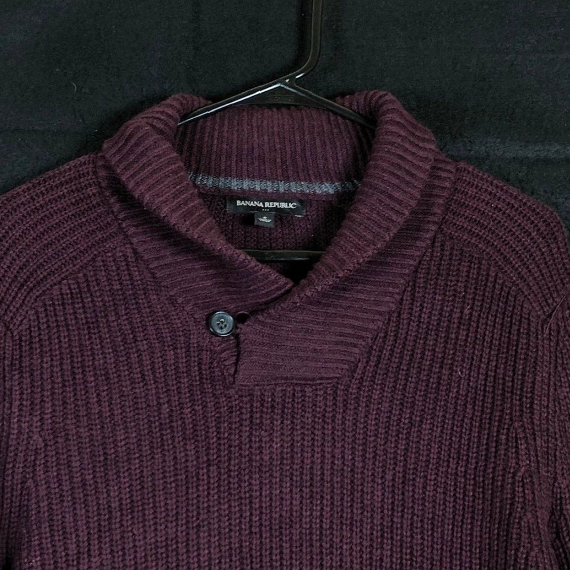Banana Republic Banana Republic Mens Sweater Knit Wool Mock Neck Small Maroon Ribbed Size US S / EU 44-46 / 1 - 2 Thumbnail