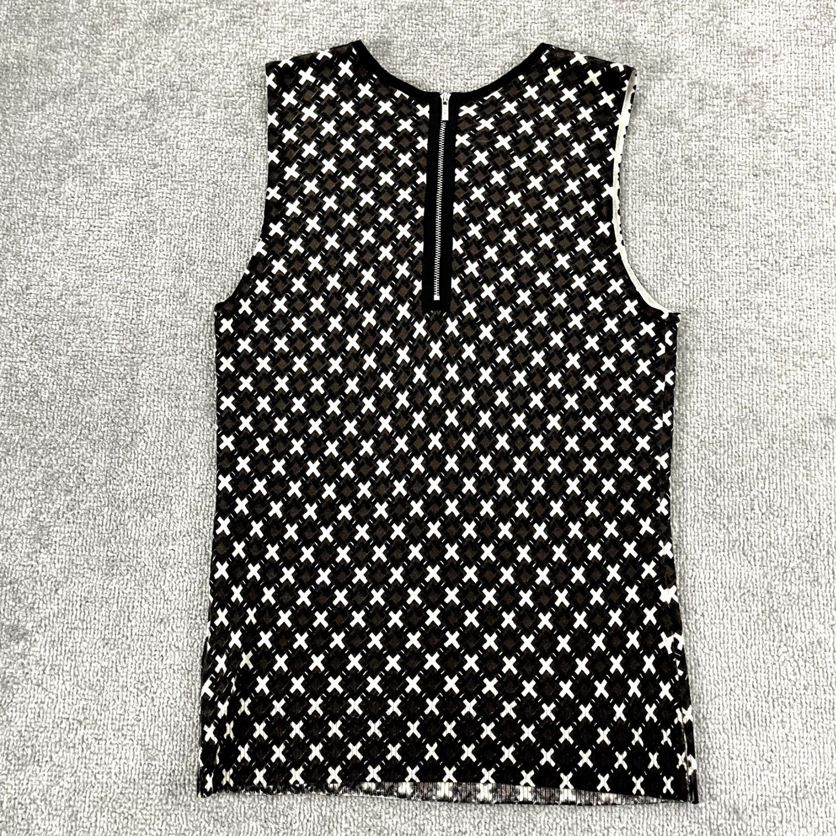Tory Burch VINTAGE Tory Burch Womens Sleeveless Merino Wool Sweater Top Crew Neck Zip Brown Casual Basic 2010s Size M / US 6-8 / IT 42-44 - 2 Thumbnail