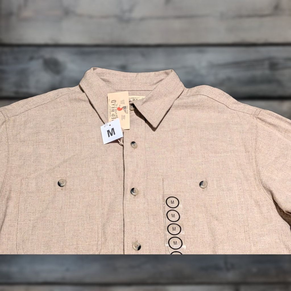 Vintage NWT RedHead Ozark Mountain Solid Flannel Shirt Men M Oatmeal Beig e Cotton Long Sleeve Button-Up Pockets Casual Vintage No (adjusted) Size US M / EU 48-50 / 2 - 1 Thumbnail