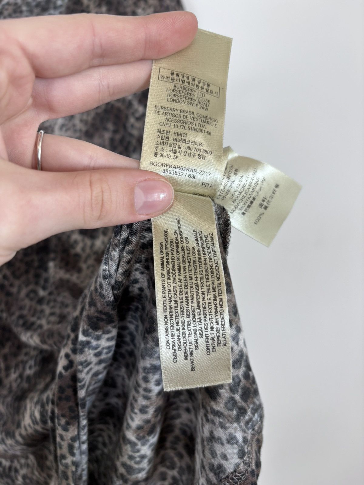 Burberry Burberry Brit Women’s Leopard Print Modal T-Shirt Blouse Top Size L / US 10 / IT 46 - 12 Thumbnail
