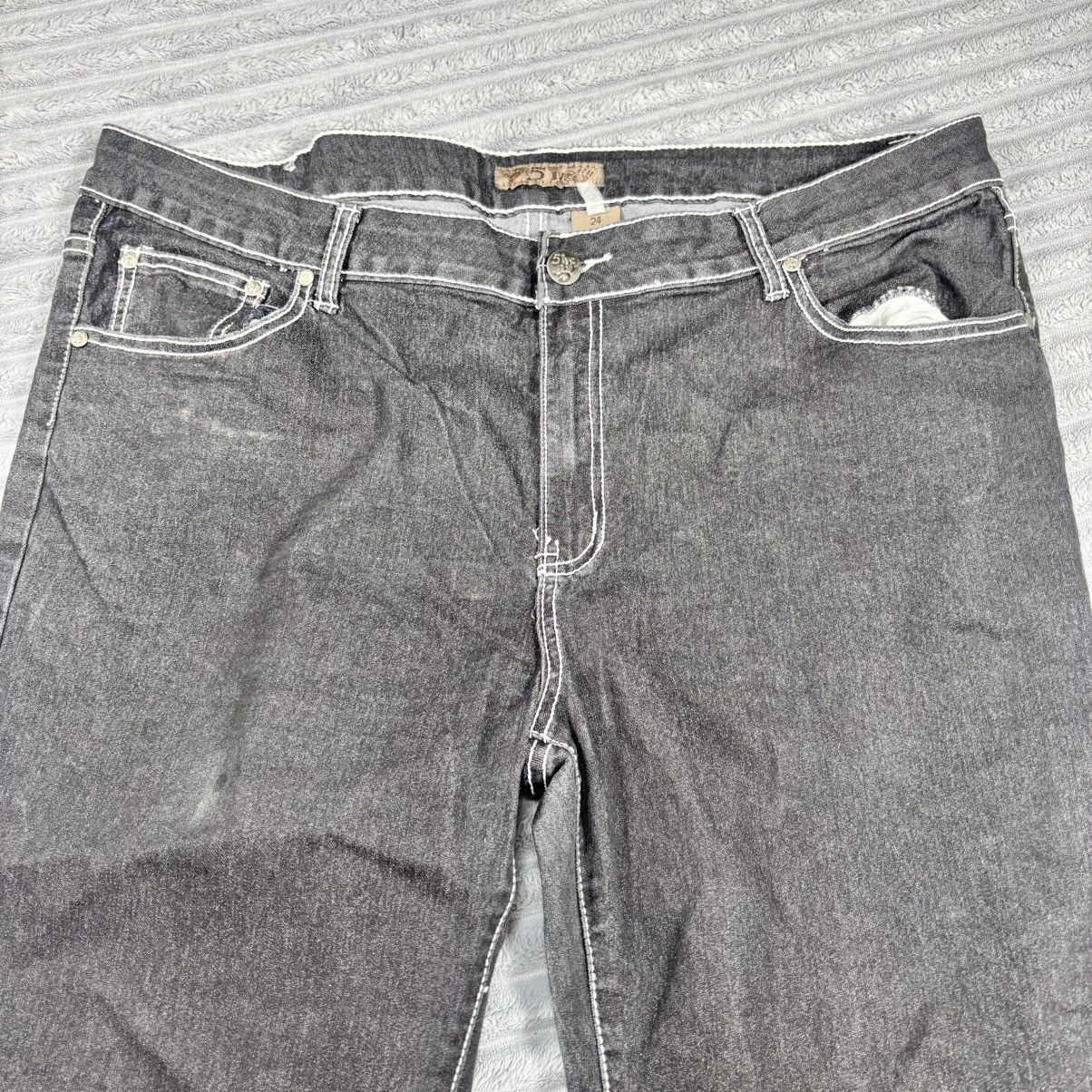 Other Five Jungle & Co Jeans sz 24 Embroidered Black Straight Size US 26 / EU 42 - 12 Thumbnail