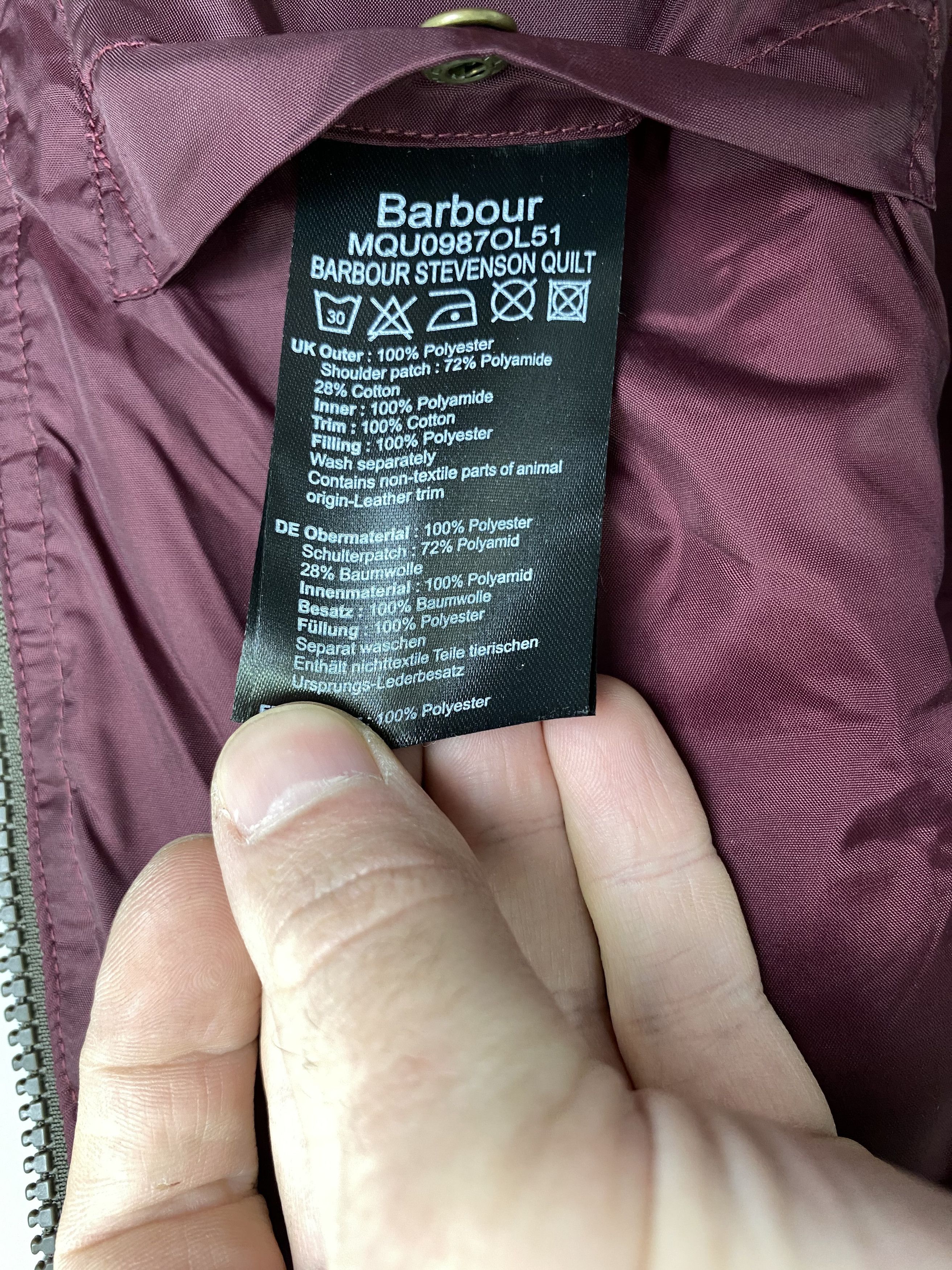 BARBOUR Stevenson Quilt FibreDown