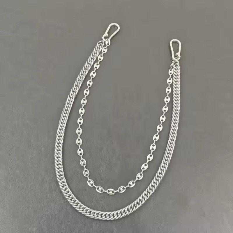 Japanese Brand Double Layer Chain Keychain Wallet Size ONE SIZE - 5 Thumbnail