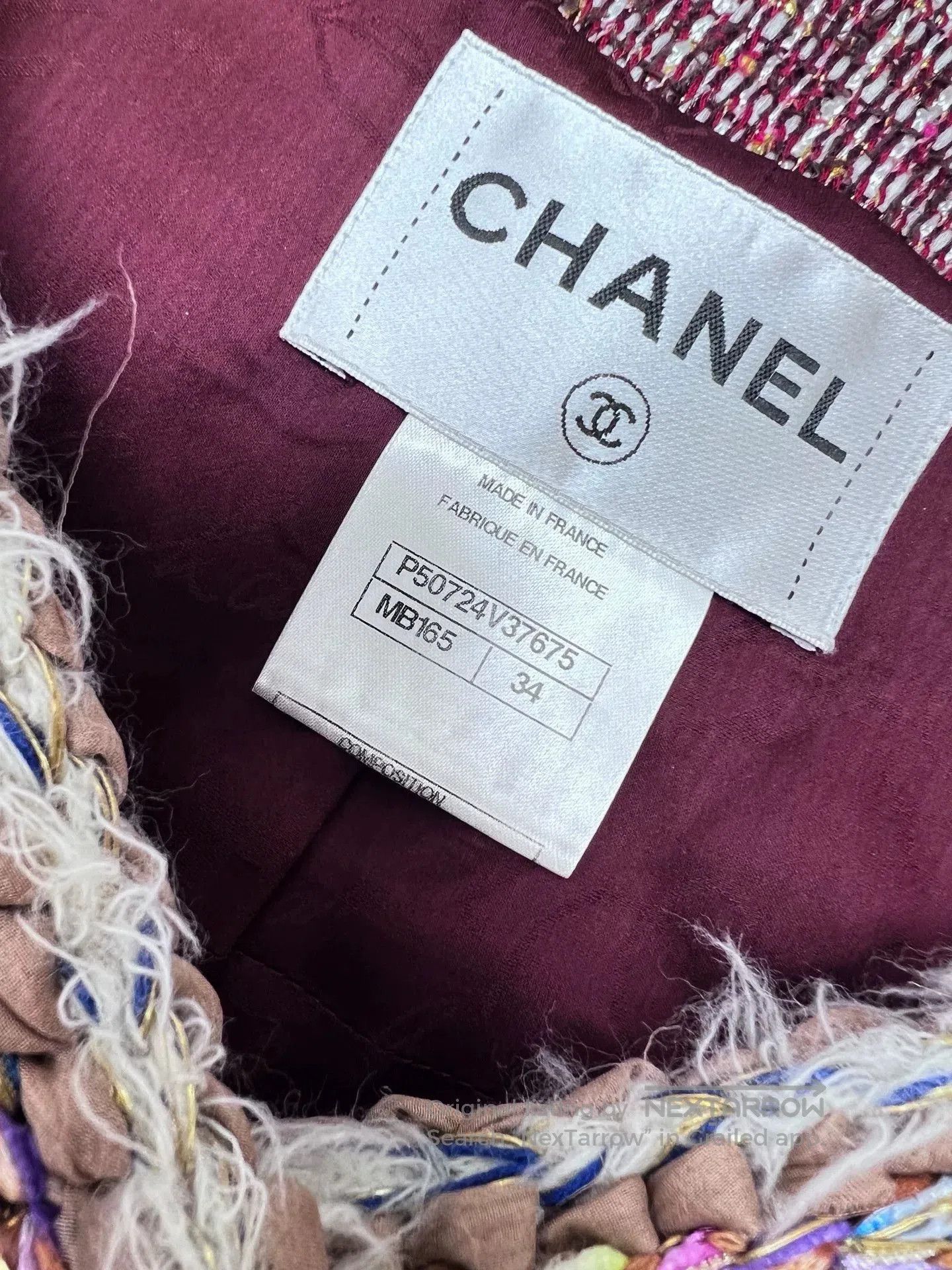 Chanel Chanel Red Tweed Glass Button Jacket. Size US XS / EU 42 / 0 - 7 Thumbnail