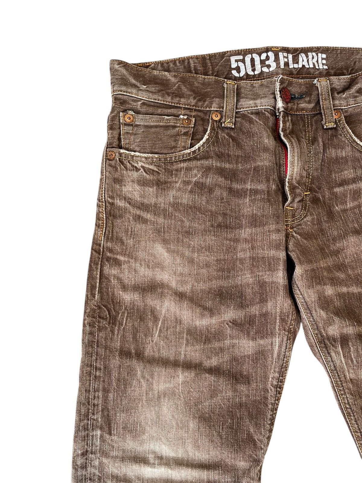 Edwin EDWIN 503 FLARE Honeycombs Patterns Flared Jeans Size US 32 / EU 48 - 6 Thumbnail