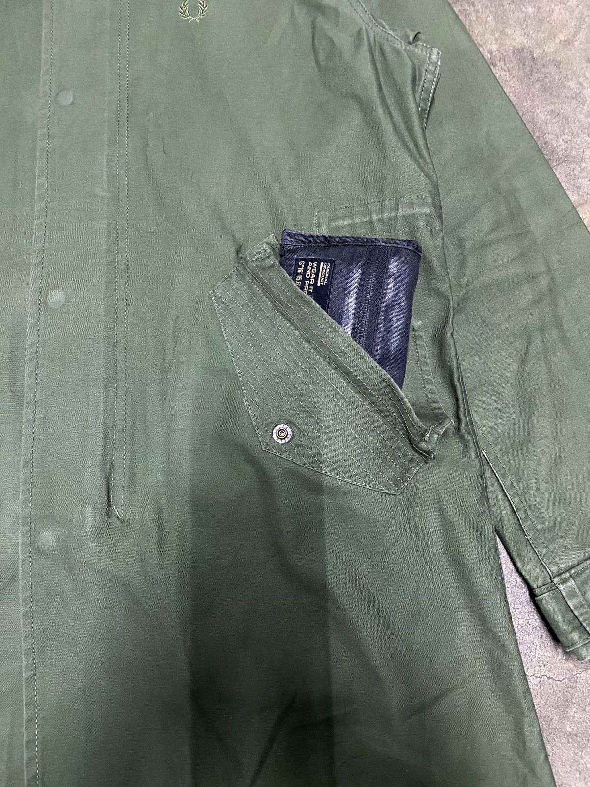 Vintage Fred Perry Military Parka Jacket in Green, Men's — image 6 of 6