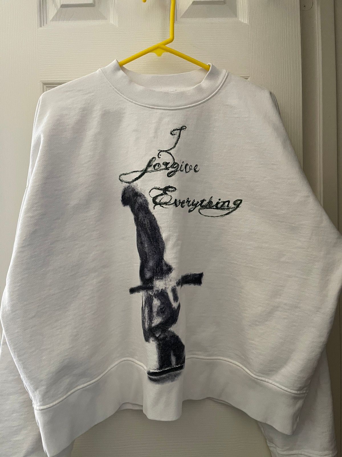 Pre-owned Basketcase Gallery I Forgive Everything Crewneck Sweatshirt In White