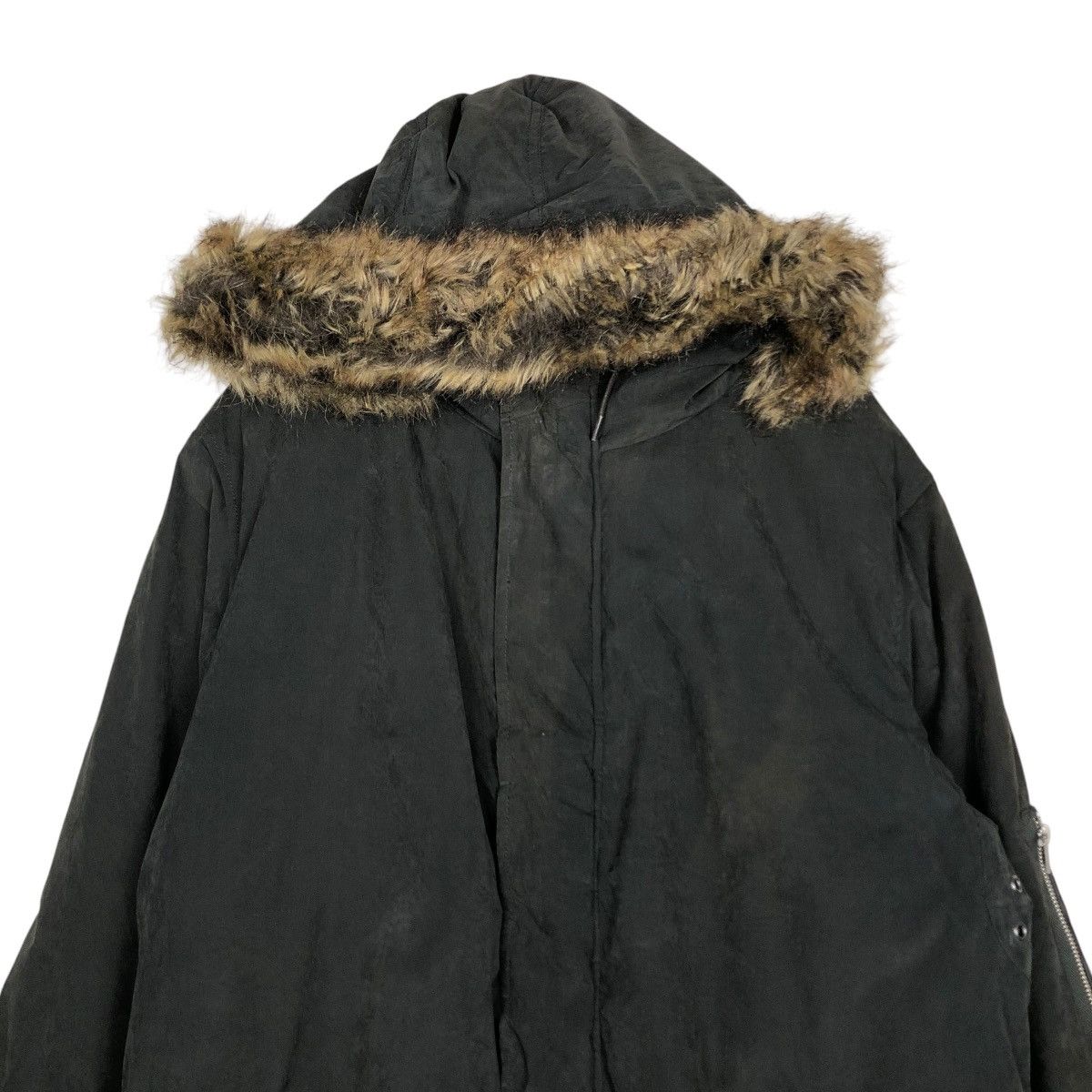 Japanese Brand 🔥VINTAGE BOMBER JACKET CHORE WORKER VOLCOM MINK FUR HOODIE Size US XL / EU 56 / 4 - 5 Thumbnail
