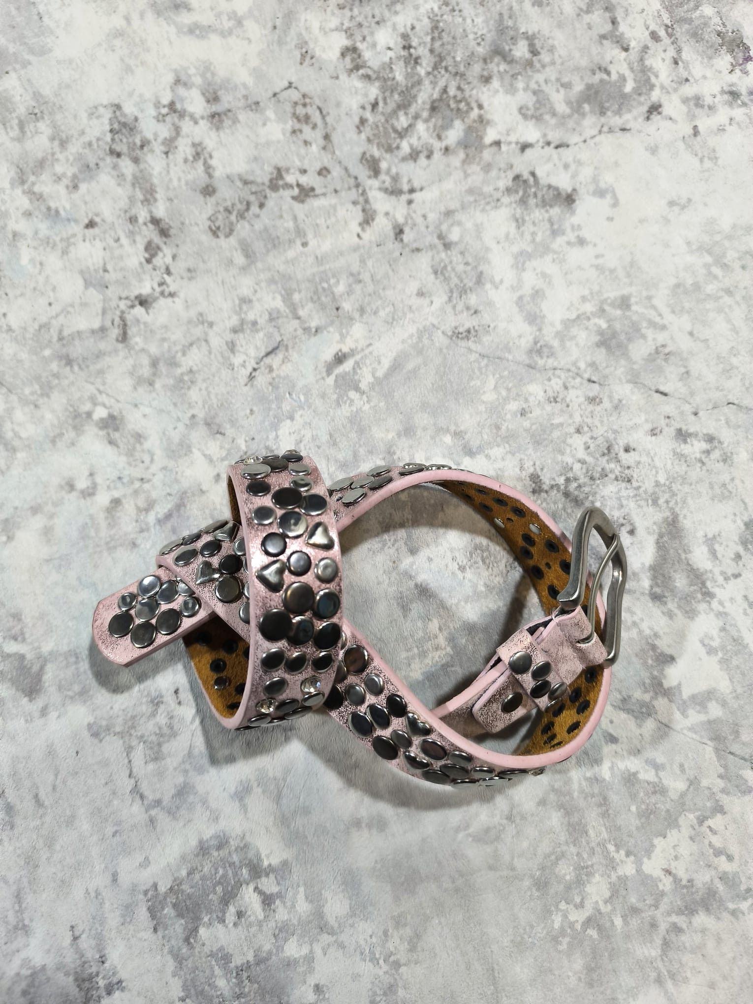 Leather leather studded belt Size ONE SIZE - 7 Thumbnail