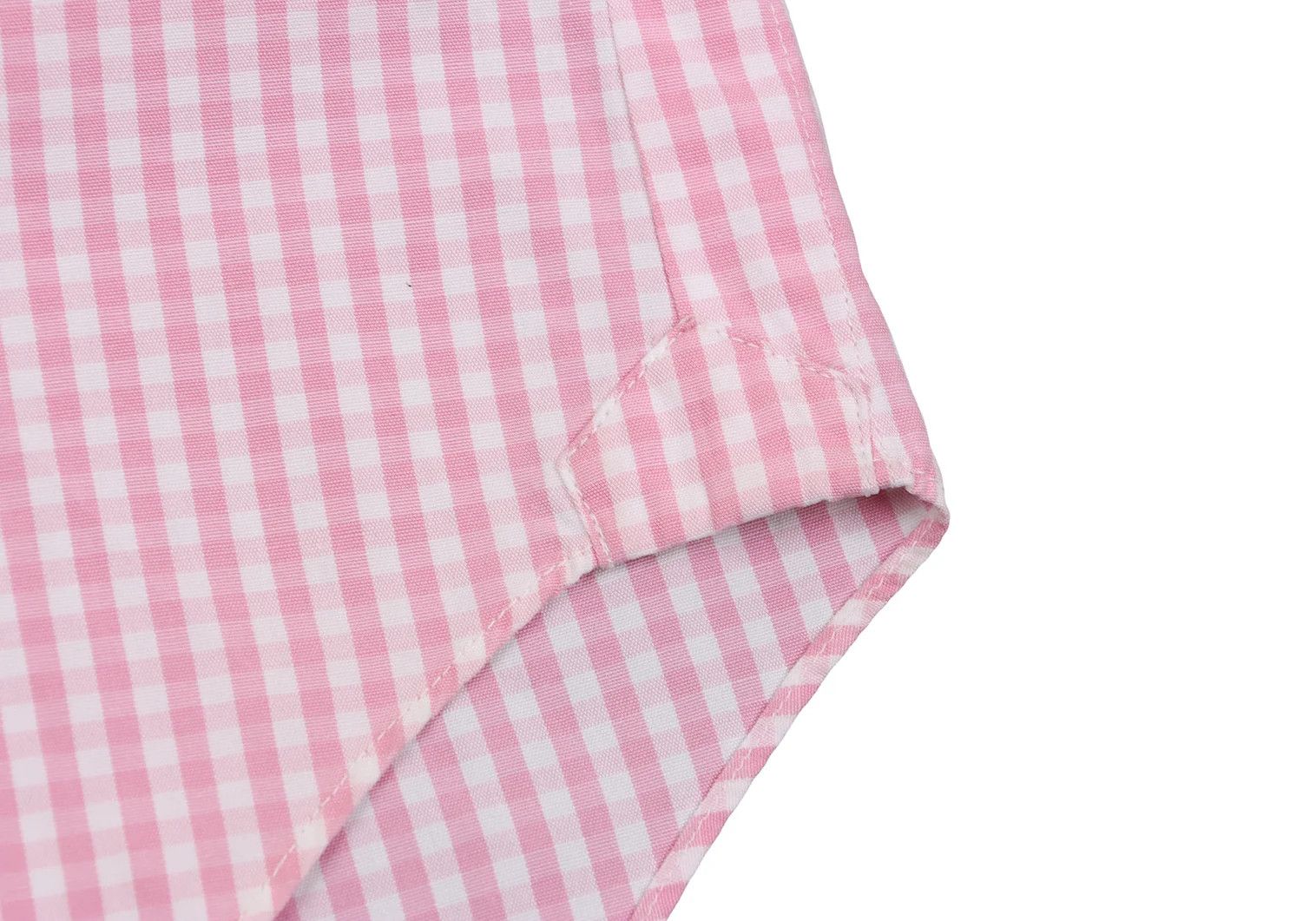 Junya Watanabe Pink and White Check Round Collar Long Sleeve Shirt Size US S / EU 44-46 / 1 - 12 Thumbnail