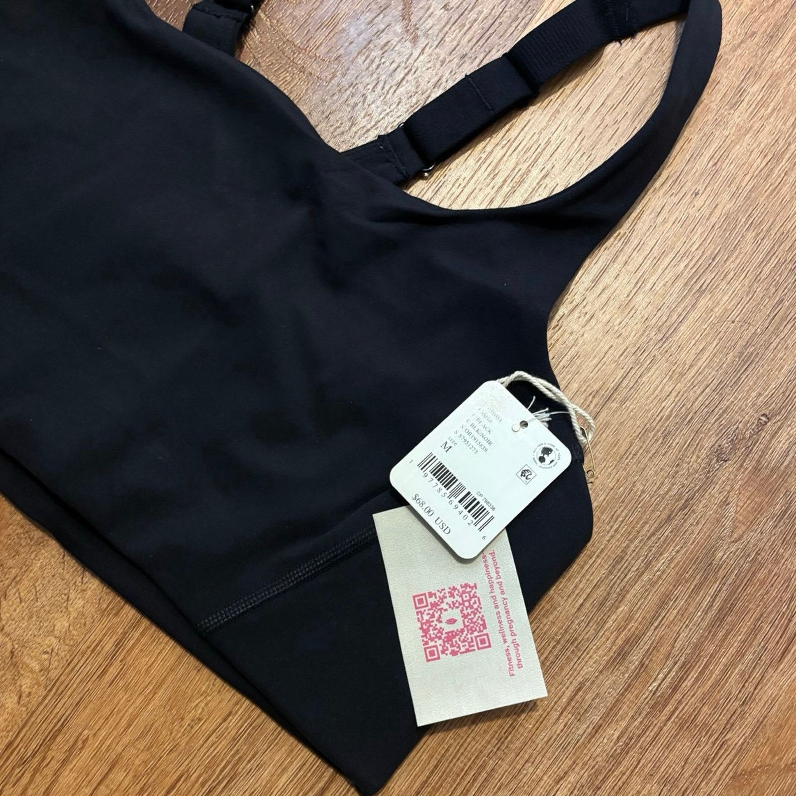 Free People NWT Free People x Hatch Square Neck Maternity Bra Black M Size ONE SIZE - 5 Thumbnail