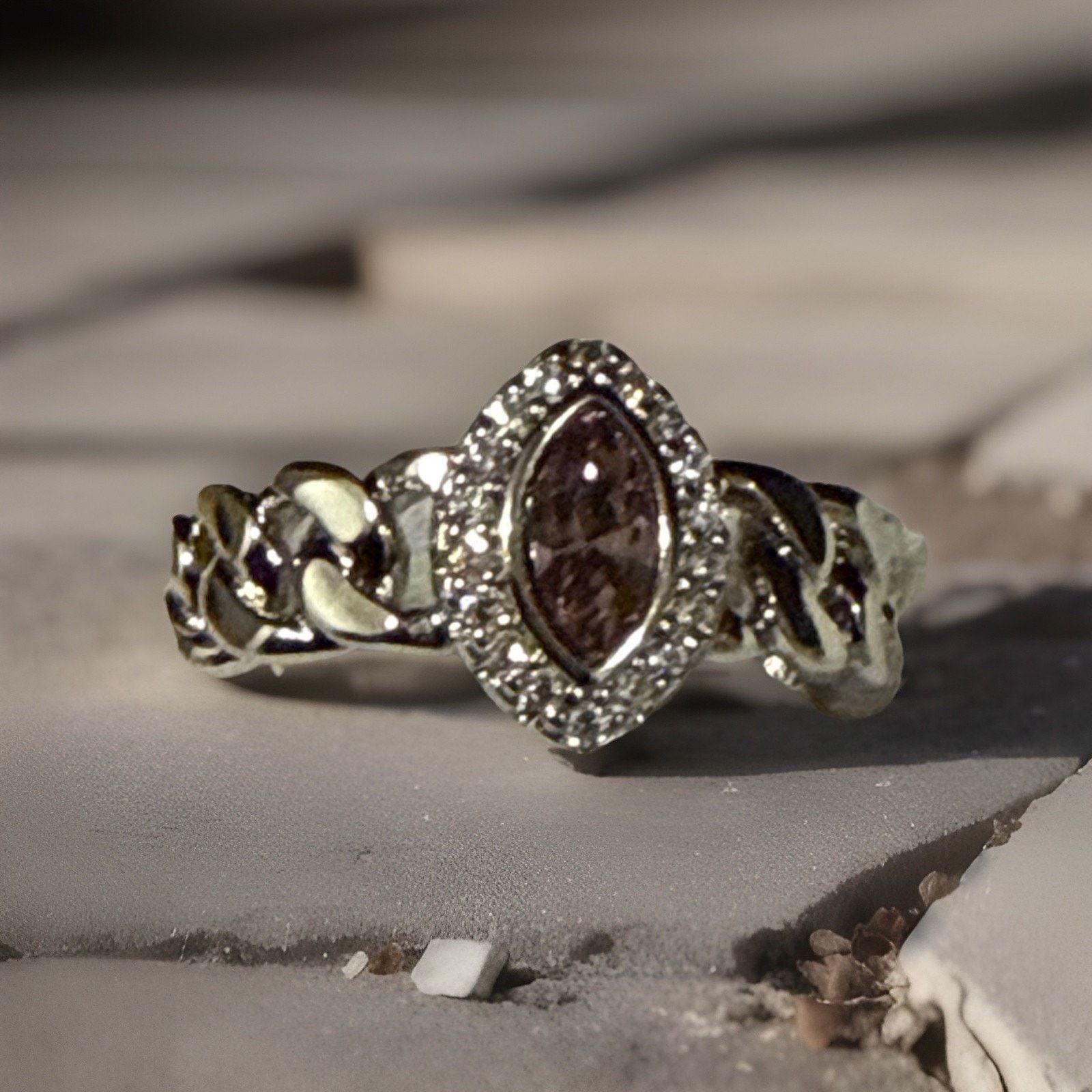 Other Silvertone Pink Swarovski Stone Ring Adjustable SIze Size ONE SIZE - 4 Thumbnail
