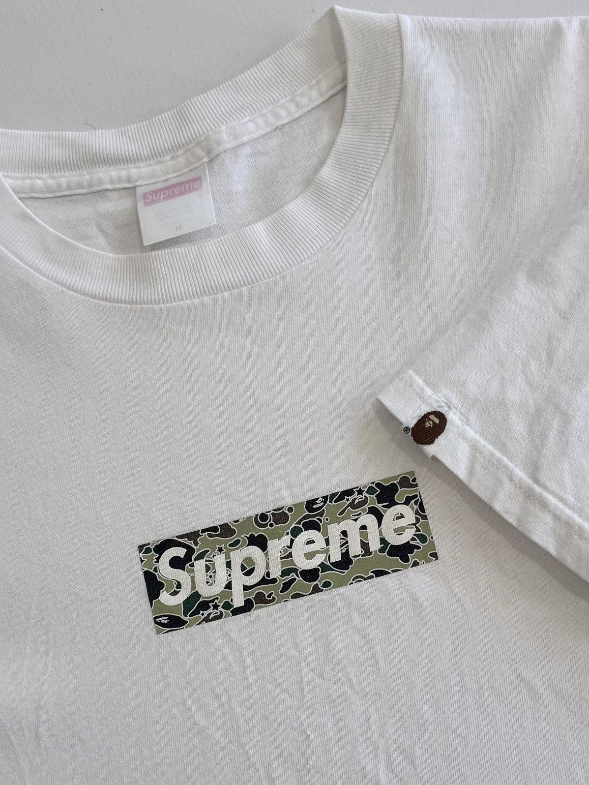 Supreme Supreme Bathing Ape Bape Box Logo Tee Psyche Camo 2001 Size US M / EU 48-50 / 2 - 1 Thumbnail