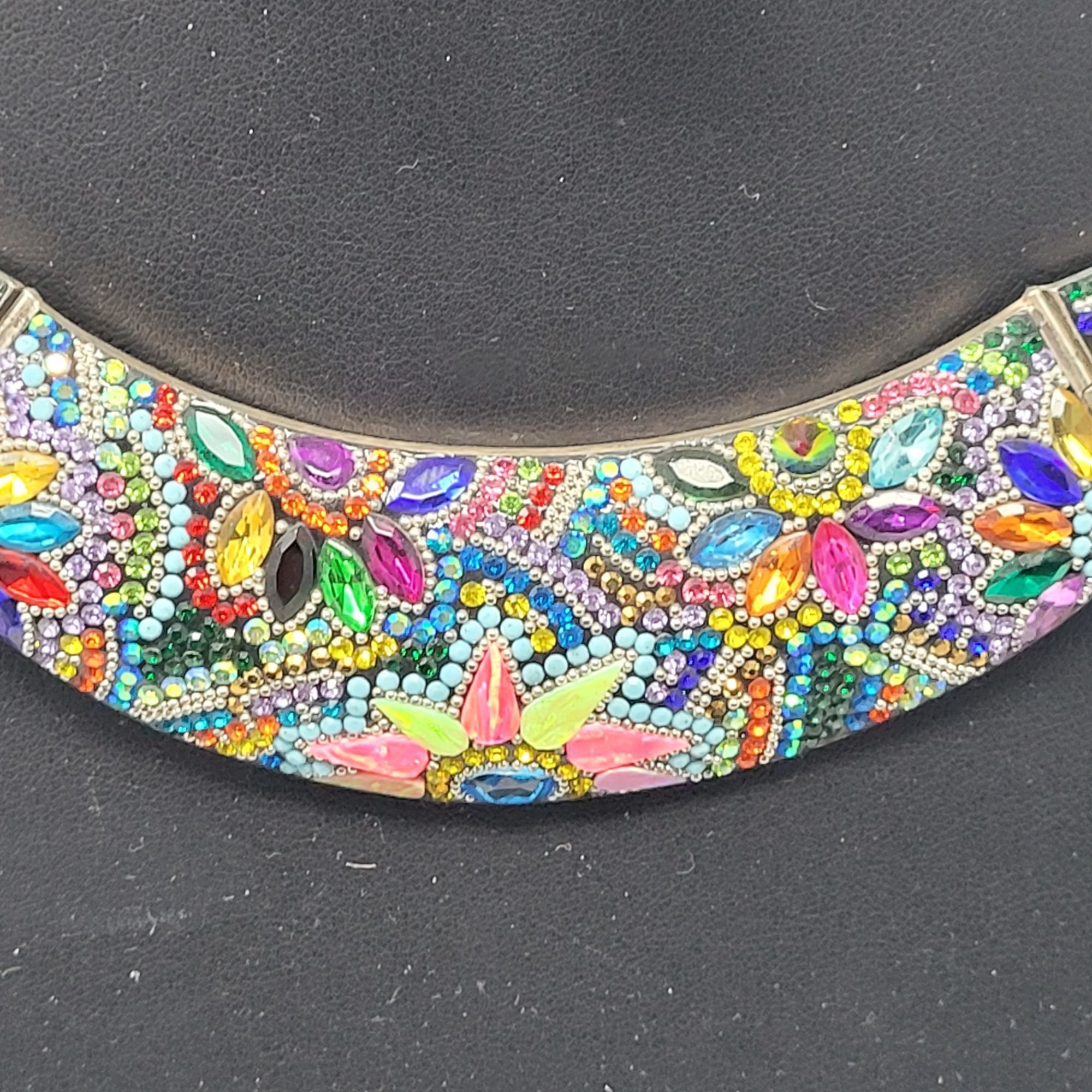Handmade Artisan 925 Sterling Silver Multicolor Micro Mosaic Choker N Size ONE SIZE - 3 Thumbnail