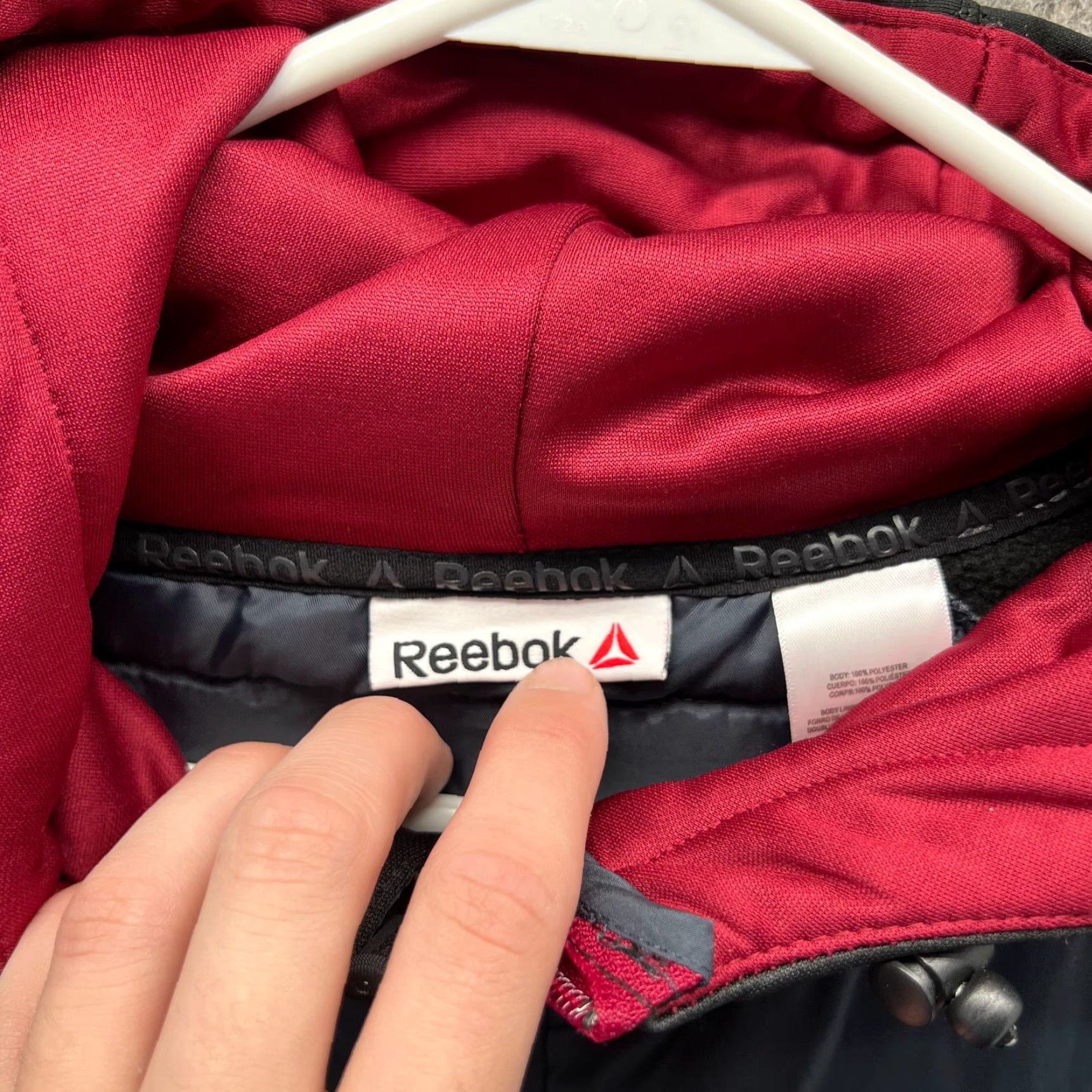 Reebok VINTAGE Reebok Jacket Mens 2XL Black Full Zip Hoodie Knit Quilted Fill Windbreaker Size US XXL / EU 58 / 5 - 6 Thumbnail