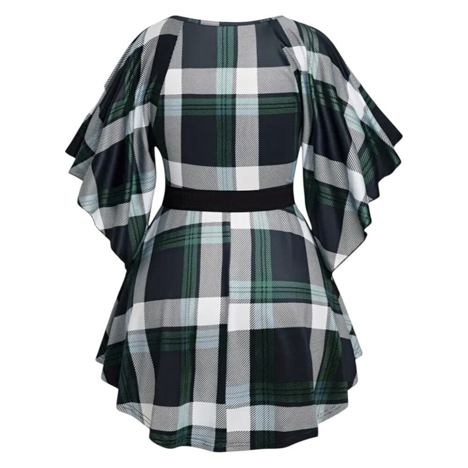Other Plus Size 4XL Plaid Empire Waist Top Flutter Sleeve New Size 4XL / US 24-26 - 2 Thumbnail