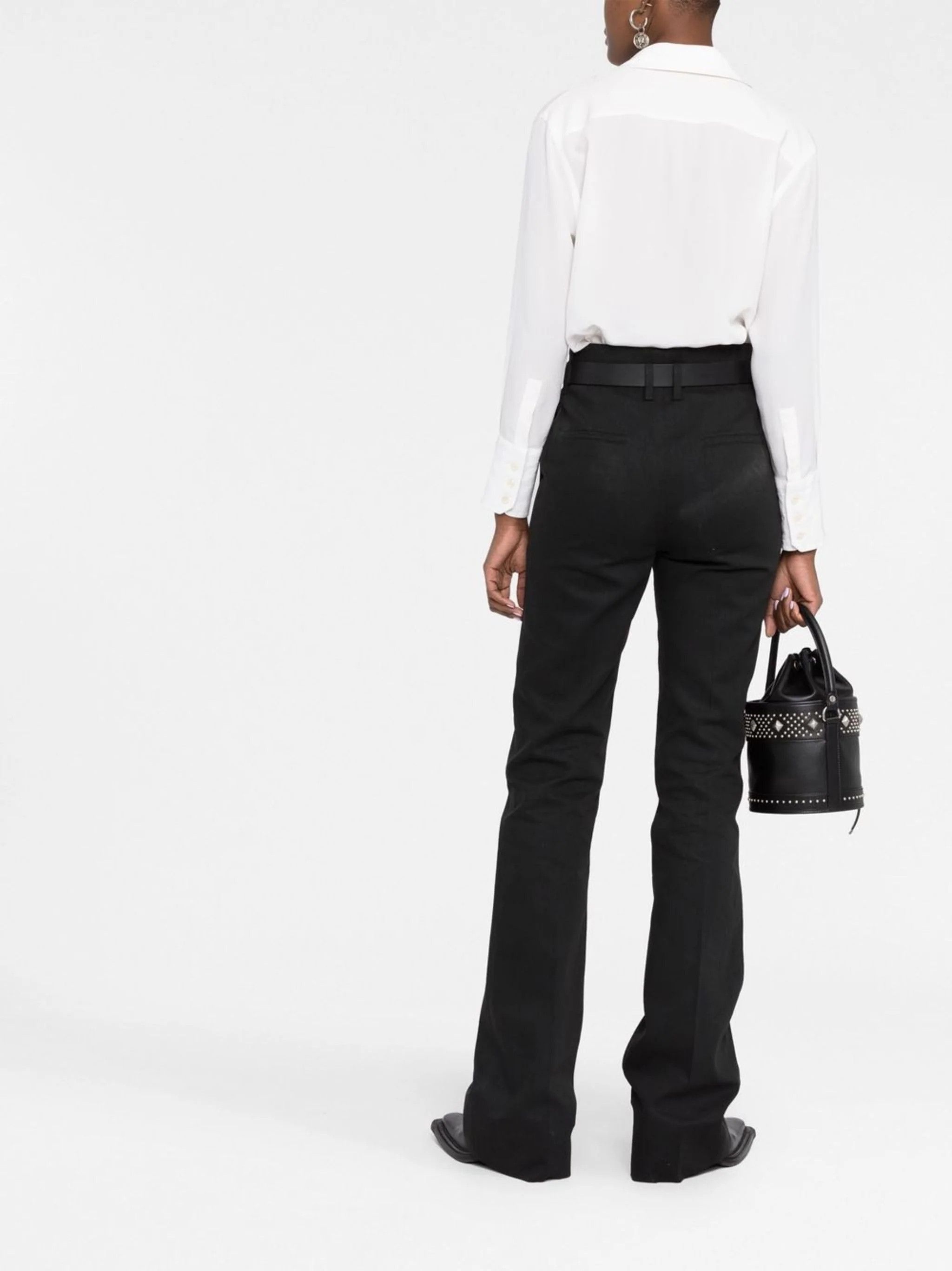 Saint Laurent Paris o1bcso1str1124 High Waisted Jeans In Denim in Black Size 30" / US 8 / IT 44 - 5 Thumbnail