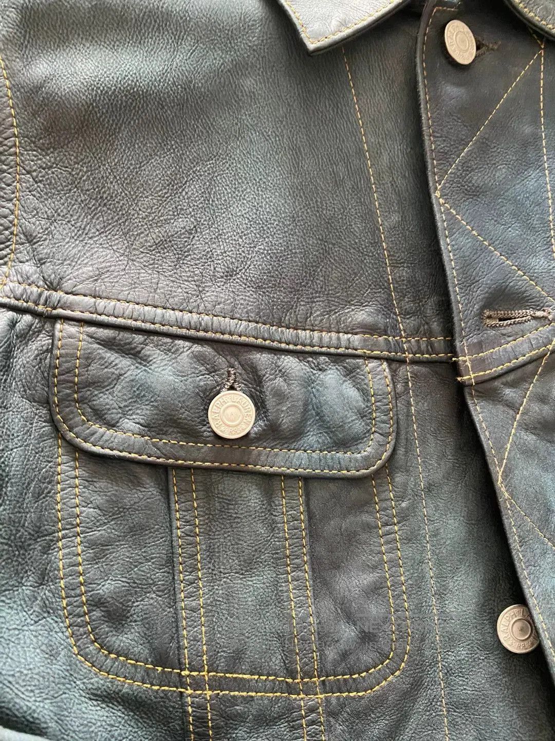 RRL Ralph Lauren women's blue dye leather jacket. Size XS / US 0-2 / IT 36-38 - 2 Thumbnail