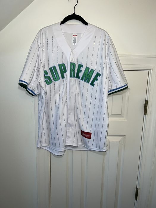 supreme Rhinestone Baseball Jersey サイズM