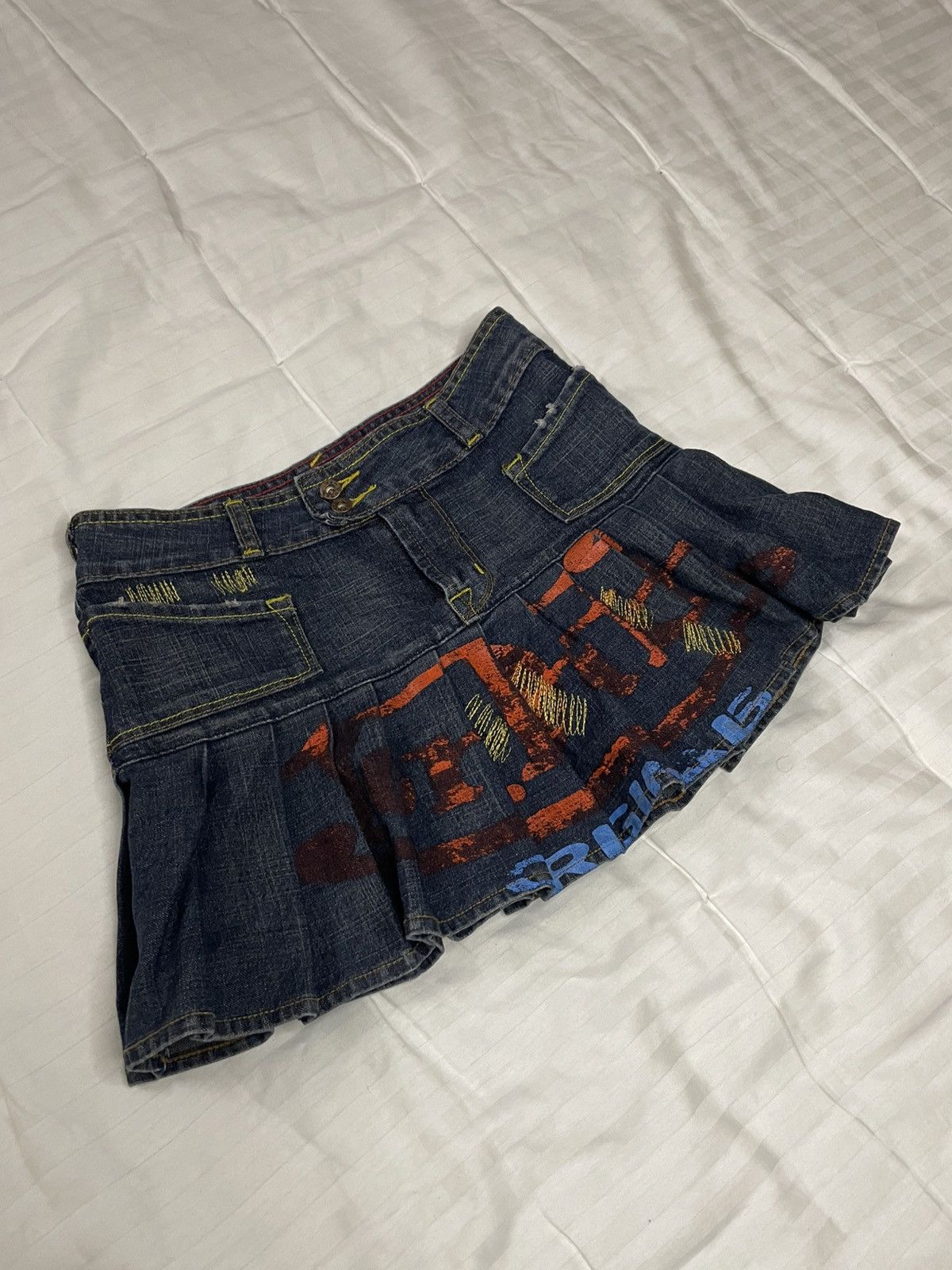 Von Dutch Vintage Rare Y2K Von Dutch Mini Skirt Big Logo Size 27" / US 4 / IT 40 - 3 Thumbnail