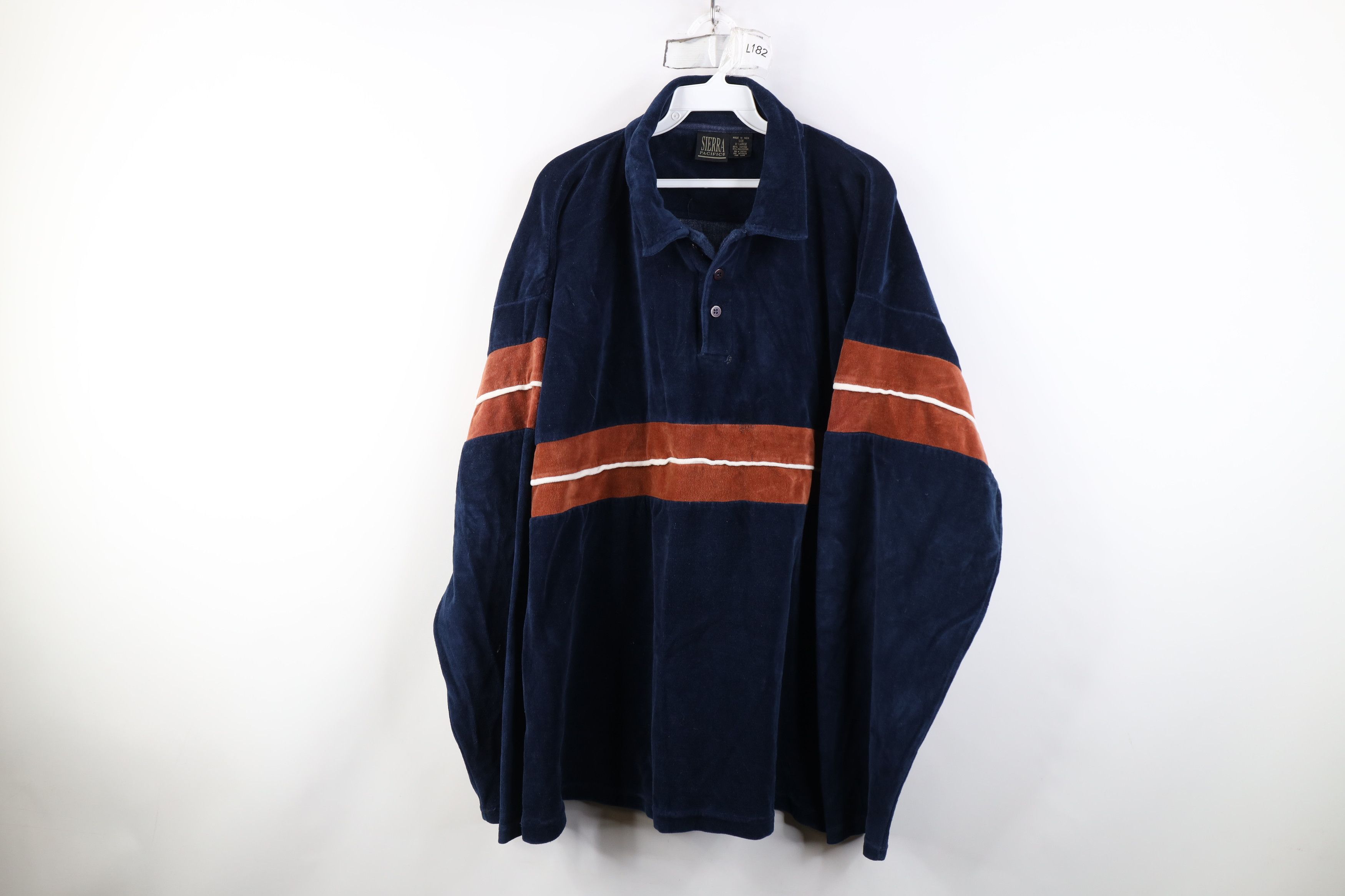Vintage Vintage 90s Streetwear Block Velour Long Sleeve Rugby Polo Size US XL / EU 56 / 4 - 1 Thumbnail