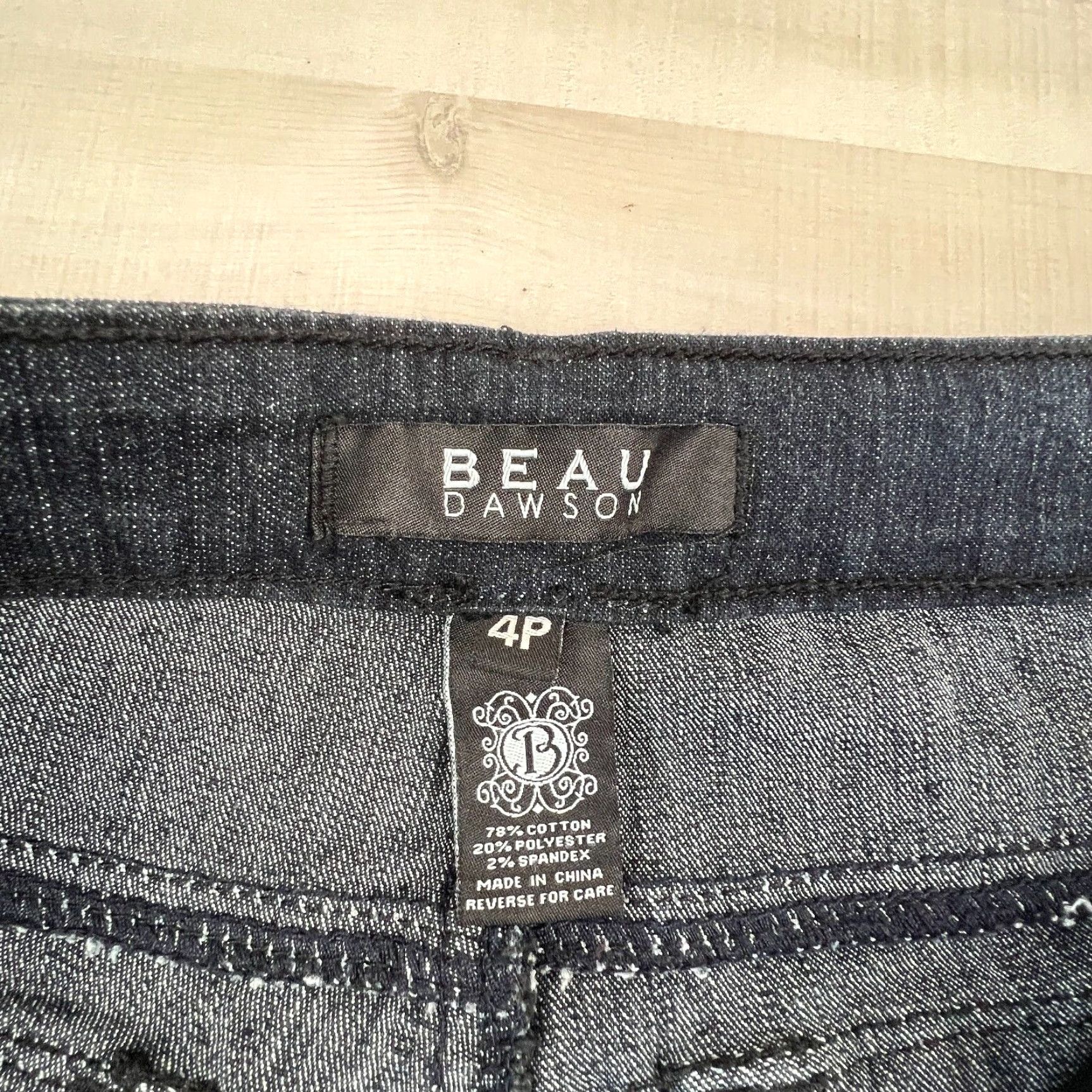 Vintage Beau Dawson Womens Bootcut Jeans 4P Petite Extra Large Dark Wash Mid Rise Flap Pockets Size 27" / US 4 / IT 40 - 4 Thumbnail
