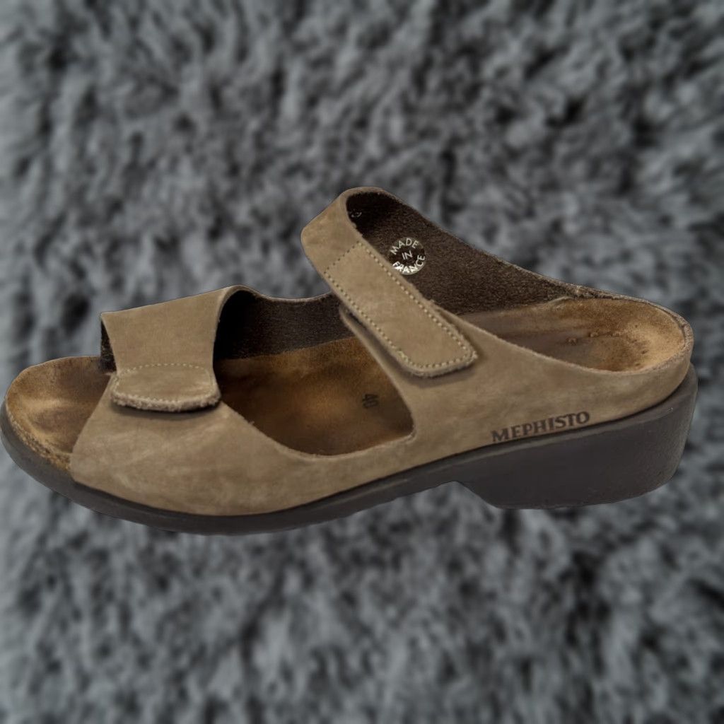 Mephisto Mephisto Sandal Women's Slip-On Mobils Comfort Taupe Leather Suede 10 Medium Brown 40 EU 10 US Fall Spring Summer Size US 10 / IT 40 - 1 Thumbnail