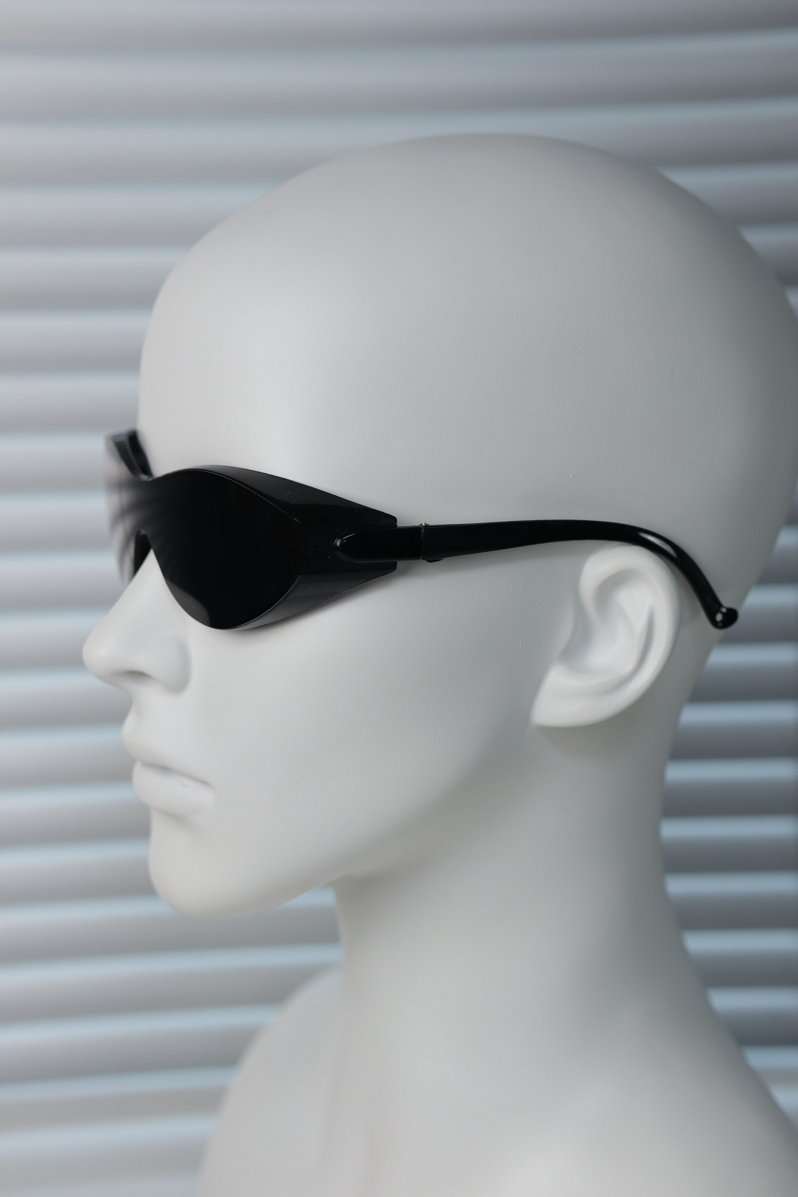 Japanese Brand Y2k Large Wide Safety Glasses Sunglasses Black Unisex OS Size ONE SIZE - 7 Thumbnail