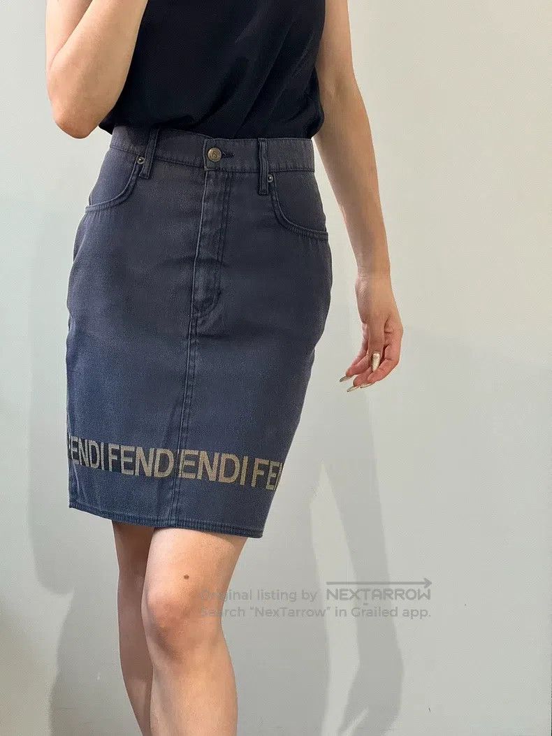 Fendi Fendi Grey Denim Skirt Size 42" / US 20 - 1 Thumbnail
