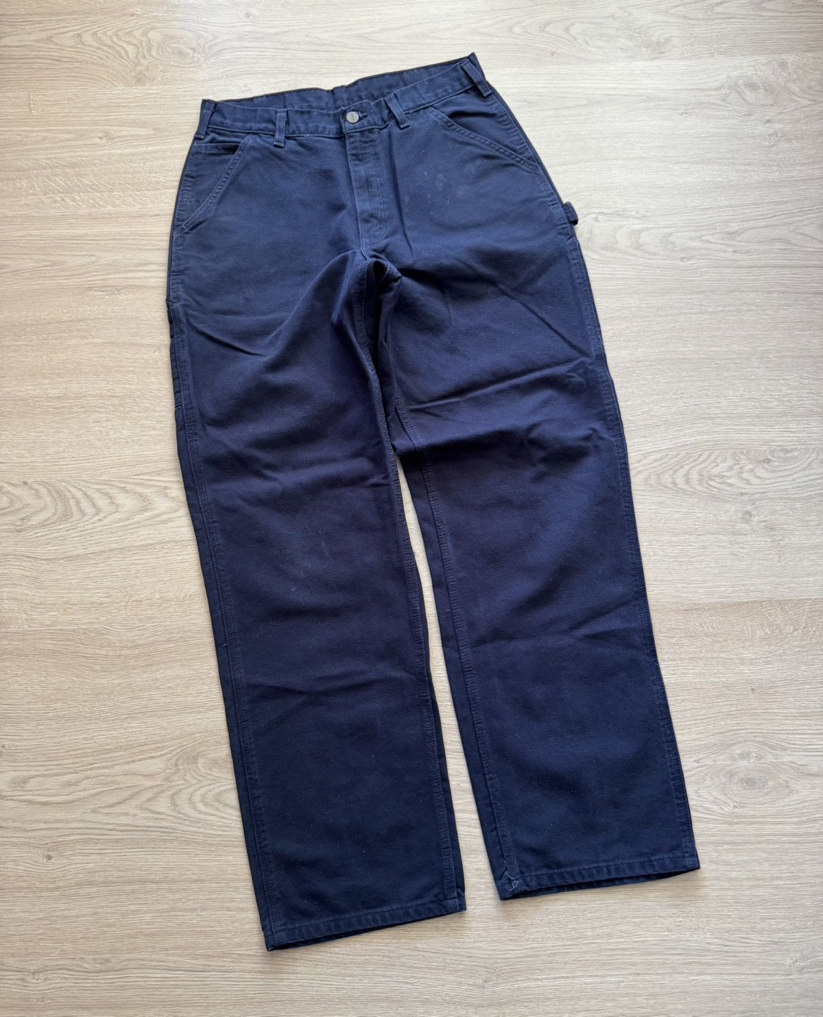Carhartt Vintage Carhartt Navy Carpenter Dungaree Fit Baggy Pants Size US 33 - 1 Thumbnail
