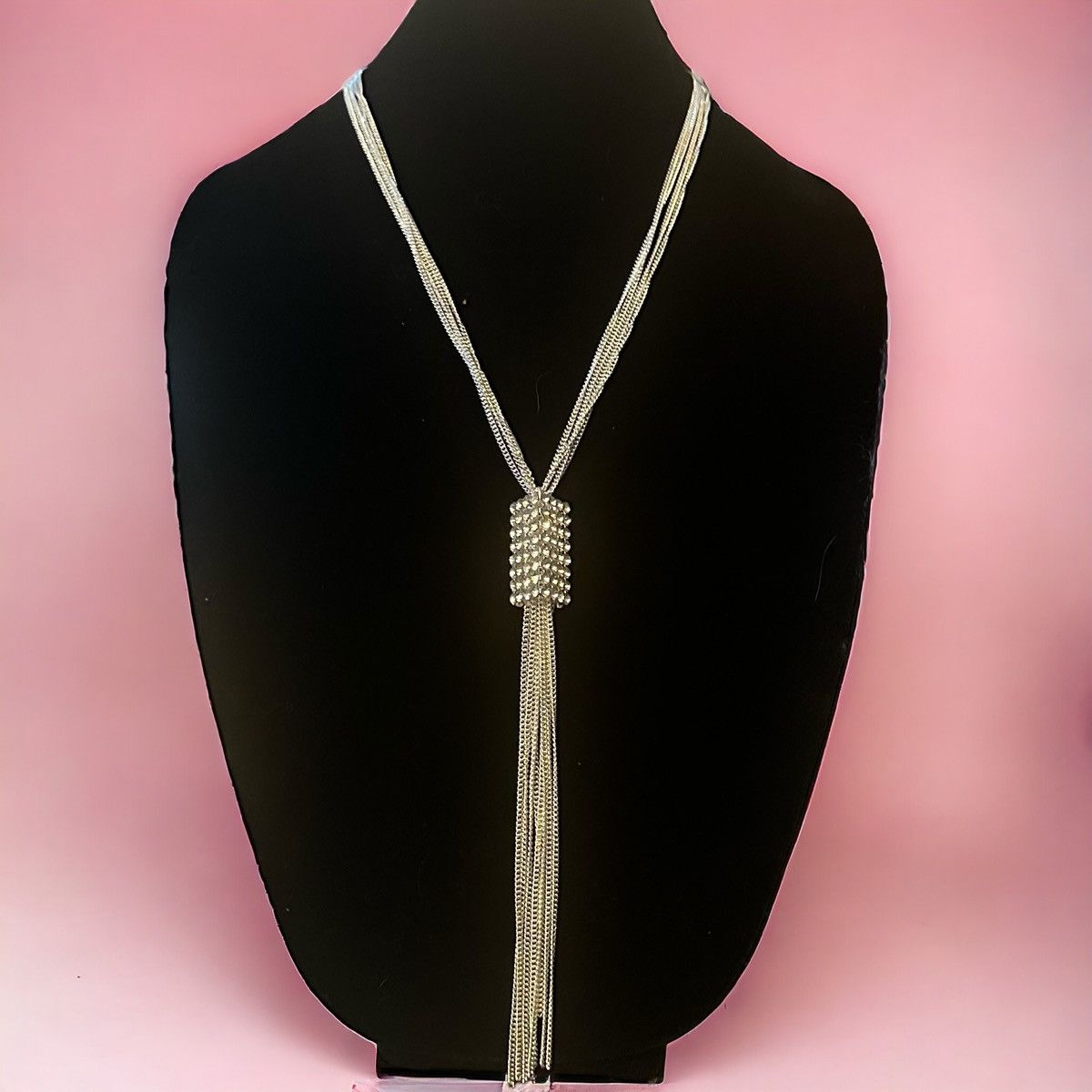 Other Long multi chain rhinestone tassel necklace Size ONE SIZE - 1 Thumbnail