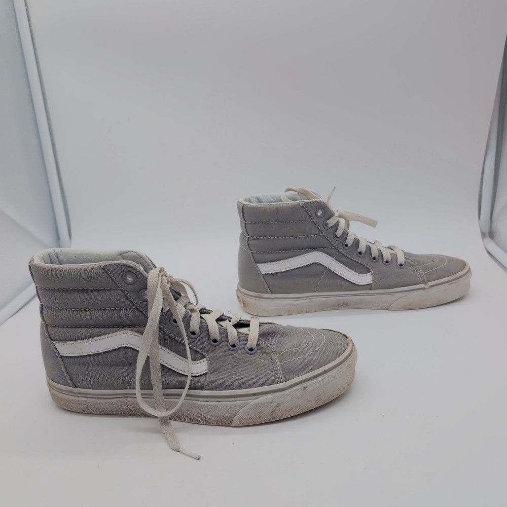 Vans Vans SK8 Unisex M 7.5 W 9 Gray and White Canvas High-Top Sn Size US 7.5 / EU 40-41 - 5 Thumbnail