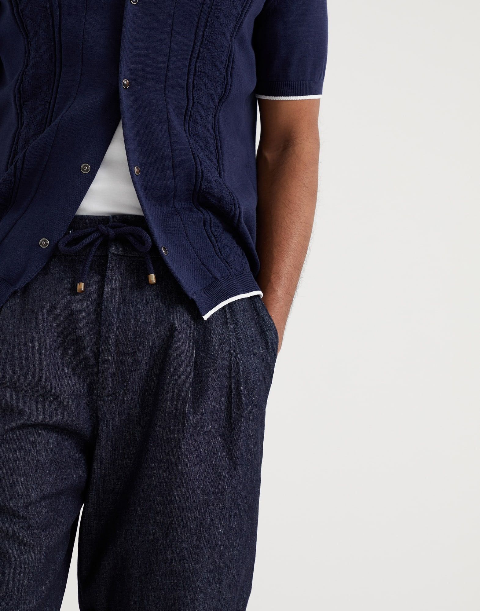 Brunello Cucinelli o1w1db10925 Dyed Bermuda Denim Short in Dark Blue Size US 38 / EU 54 - 3 Thumbnail