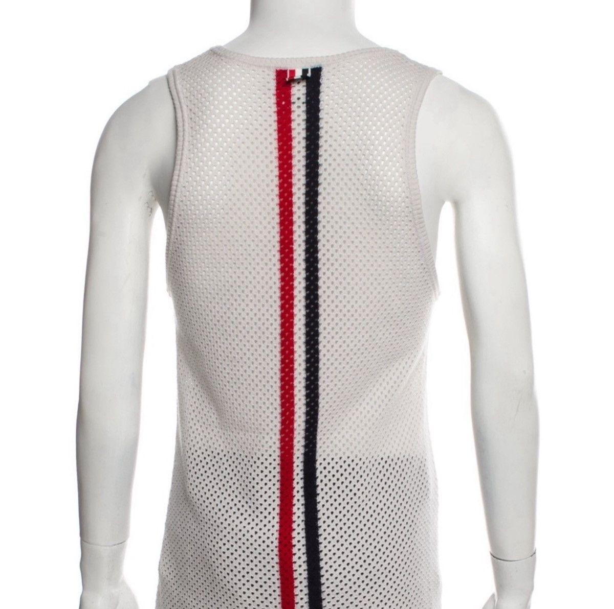 Thom Browne Mesh Intarsia Stripe Tank Top T-Shirt