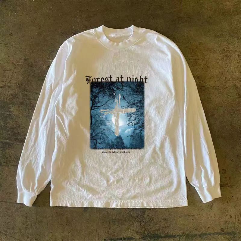 Japanese Brand × Vintage American street retro cross print long sleeve tee Size US L / EU 52-54 / 3 - 1 Thumbnail
