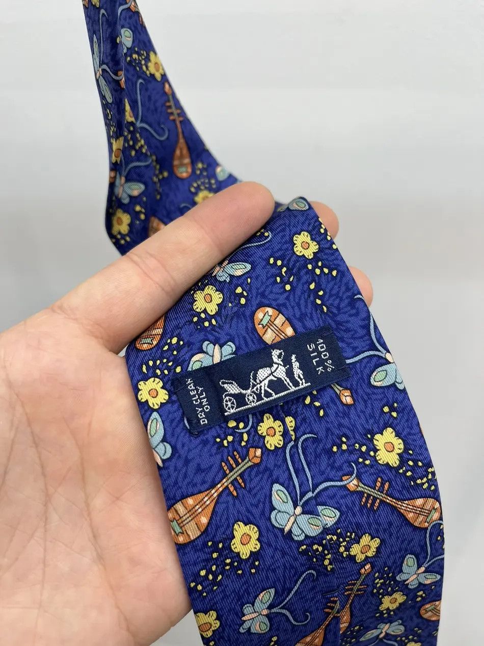 Hermes Hermes Rococo Rebec Butterfly Flower Old Music Silk Tie Size ONE SIZE - 5 Thumbnail