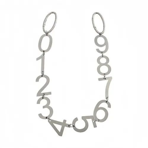 Jewelry Silver Number Link Wallet Chain, Men's Hip Hop Accessory Size ONE SIZE - 5 Thumbnail