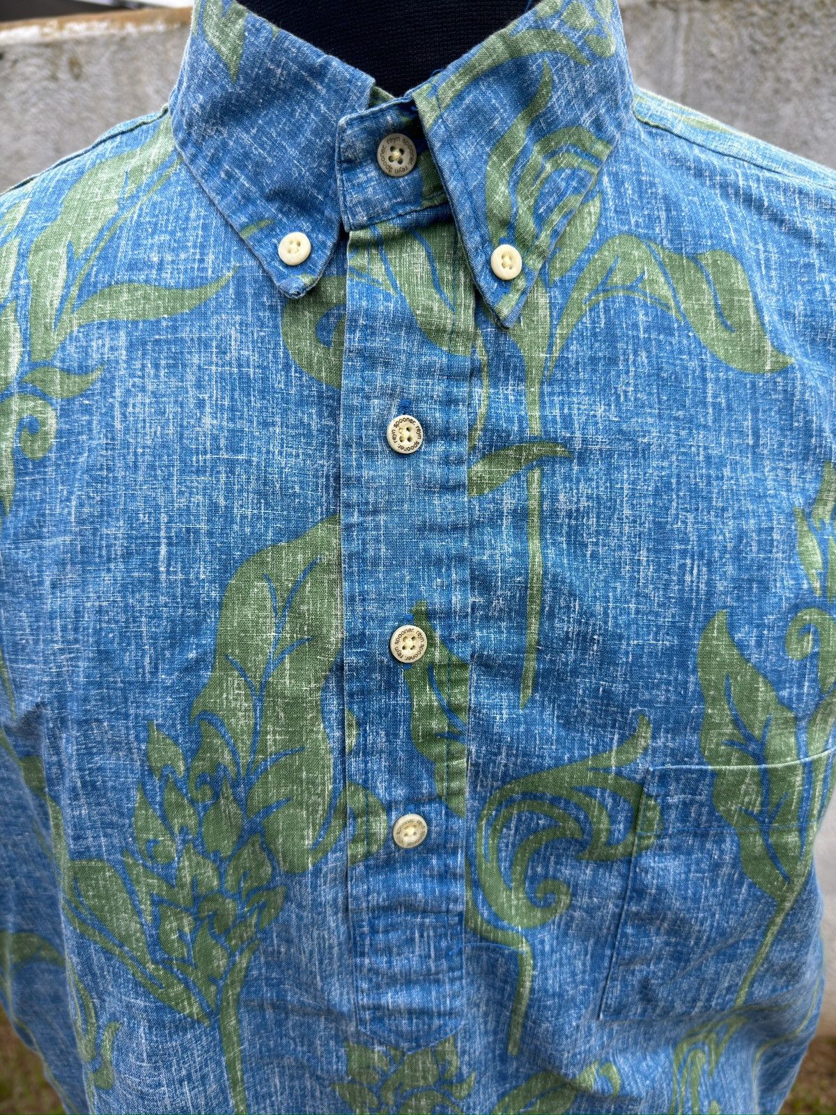 Reyn Spooner PreOwned Reyn Spooner Blue/Green Hawaiian Print Men's Large Size US L / EU 52-54 / 3 - 3 Thumbnail